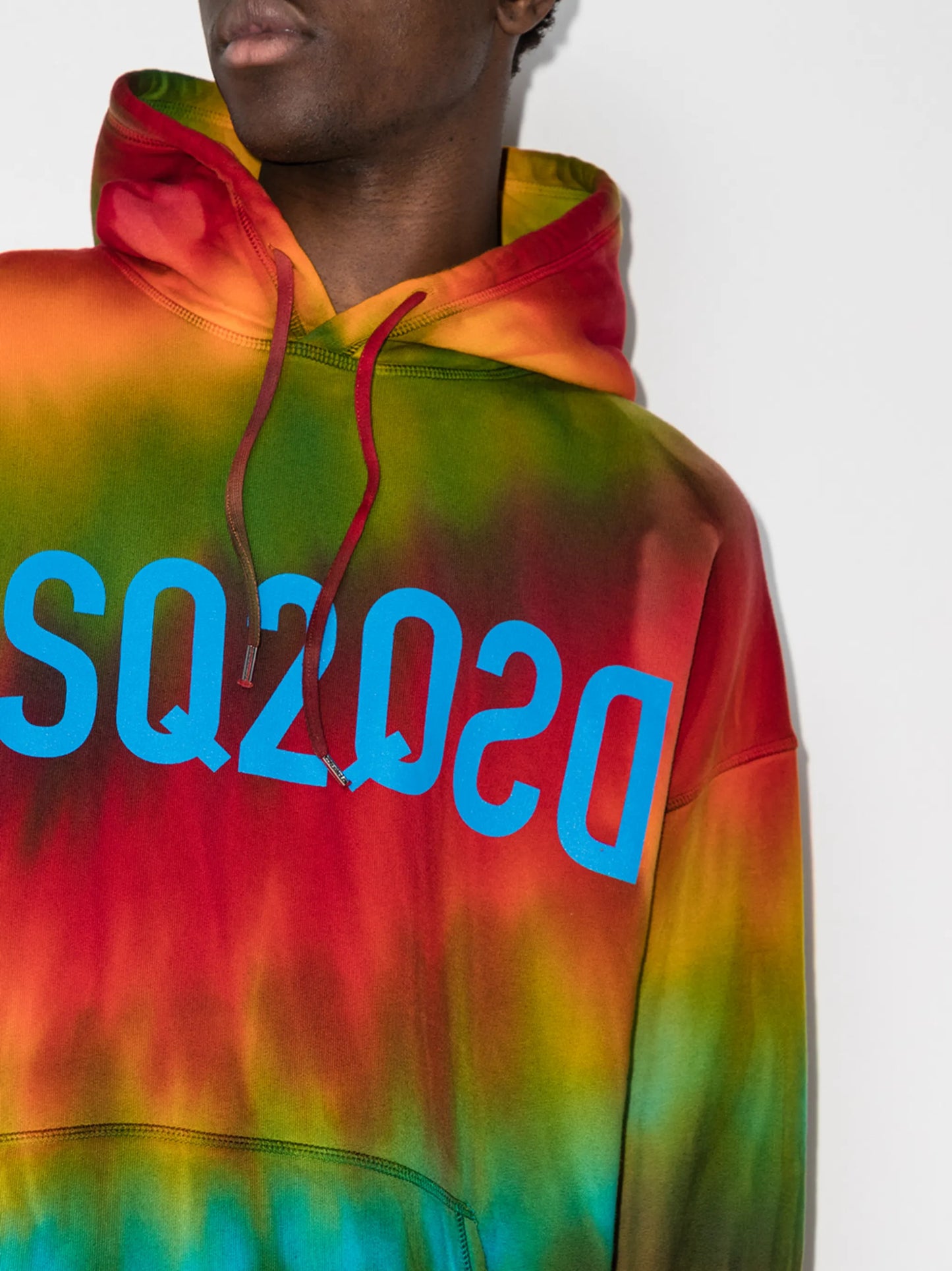 reverse-logo tie-dye hoodie