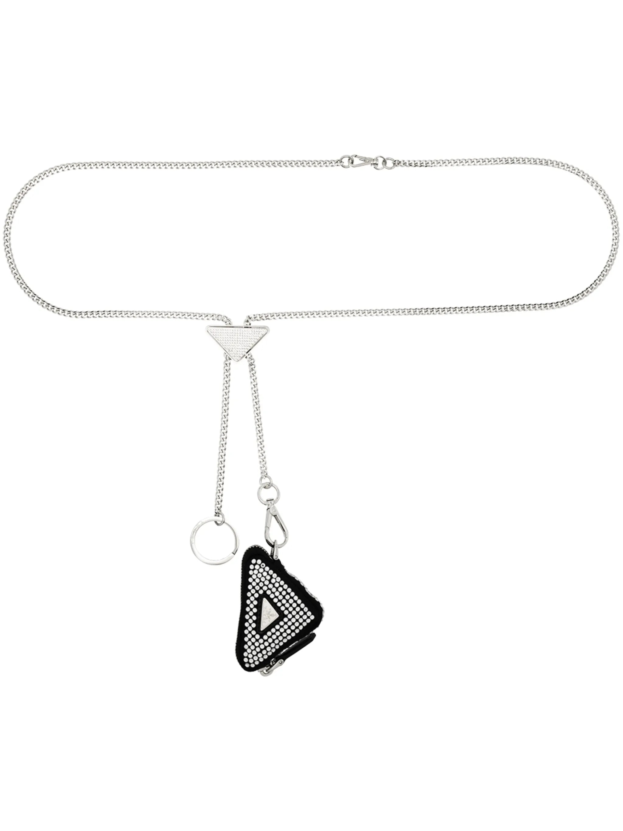 crystal-detail logo-plaque belt