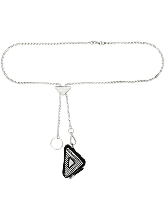 crystal-detail logo-plaque belt