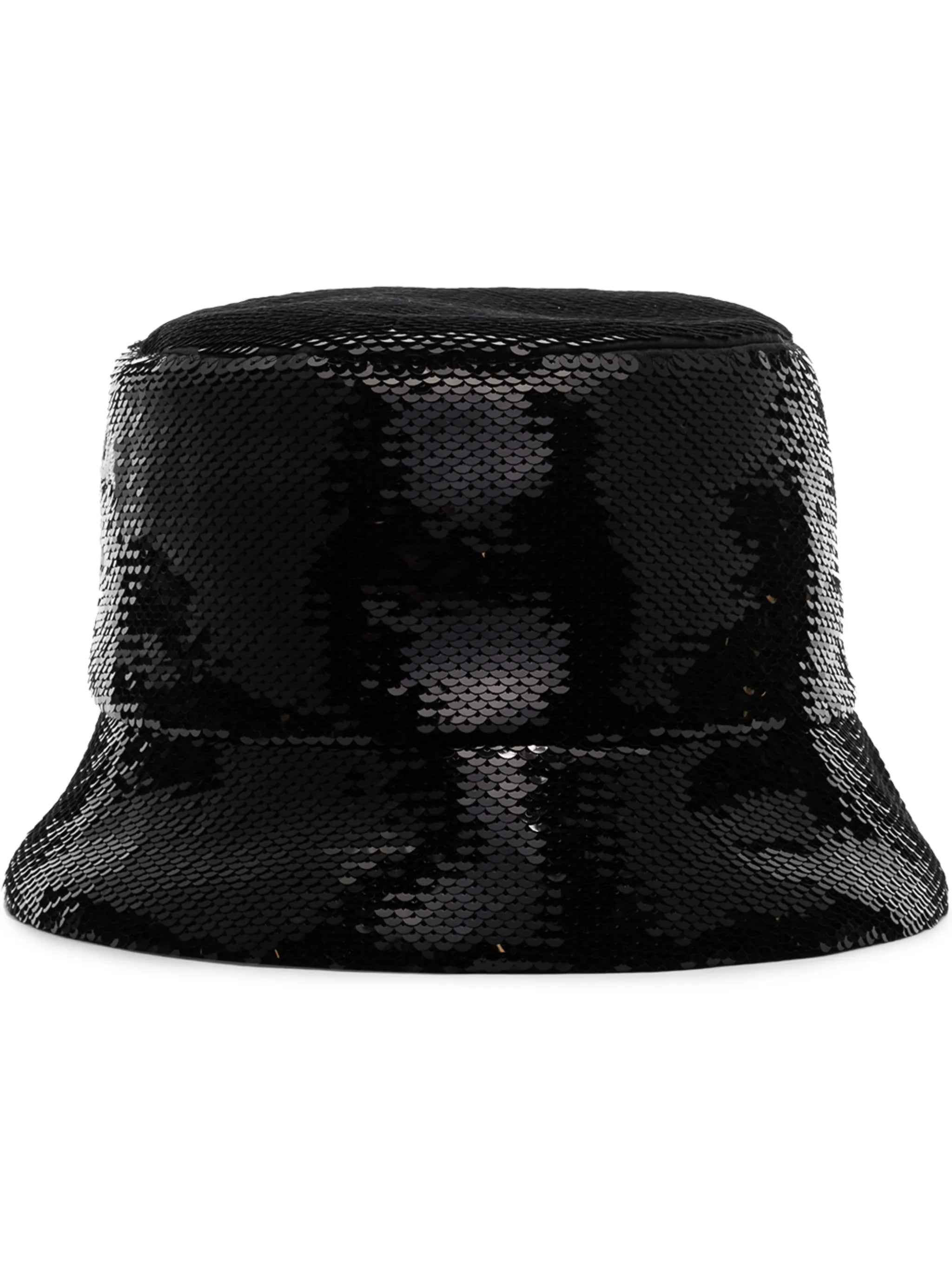logo-embellished sequined bucket hat