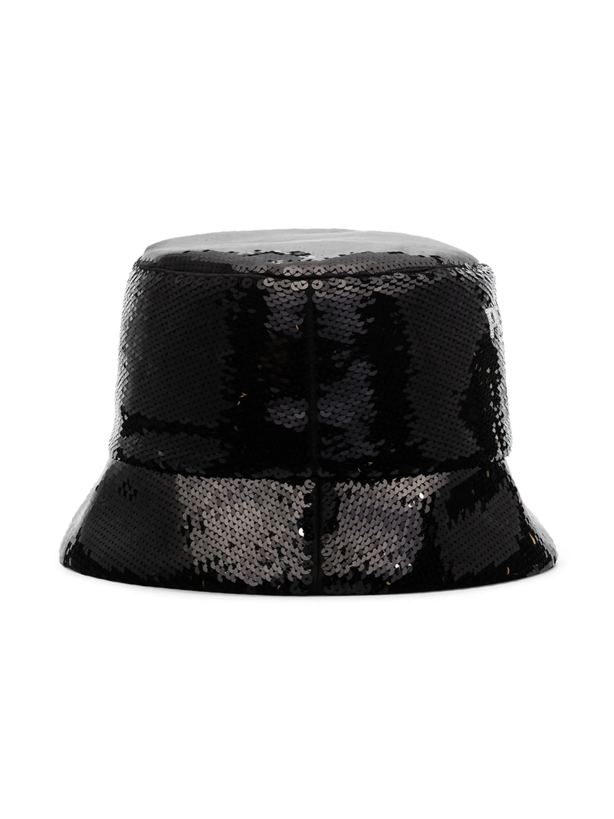 logo-embellished sequined bucket hat
