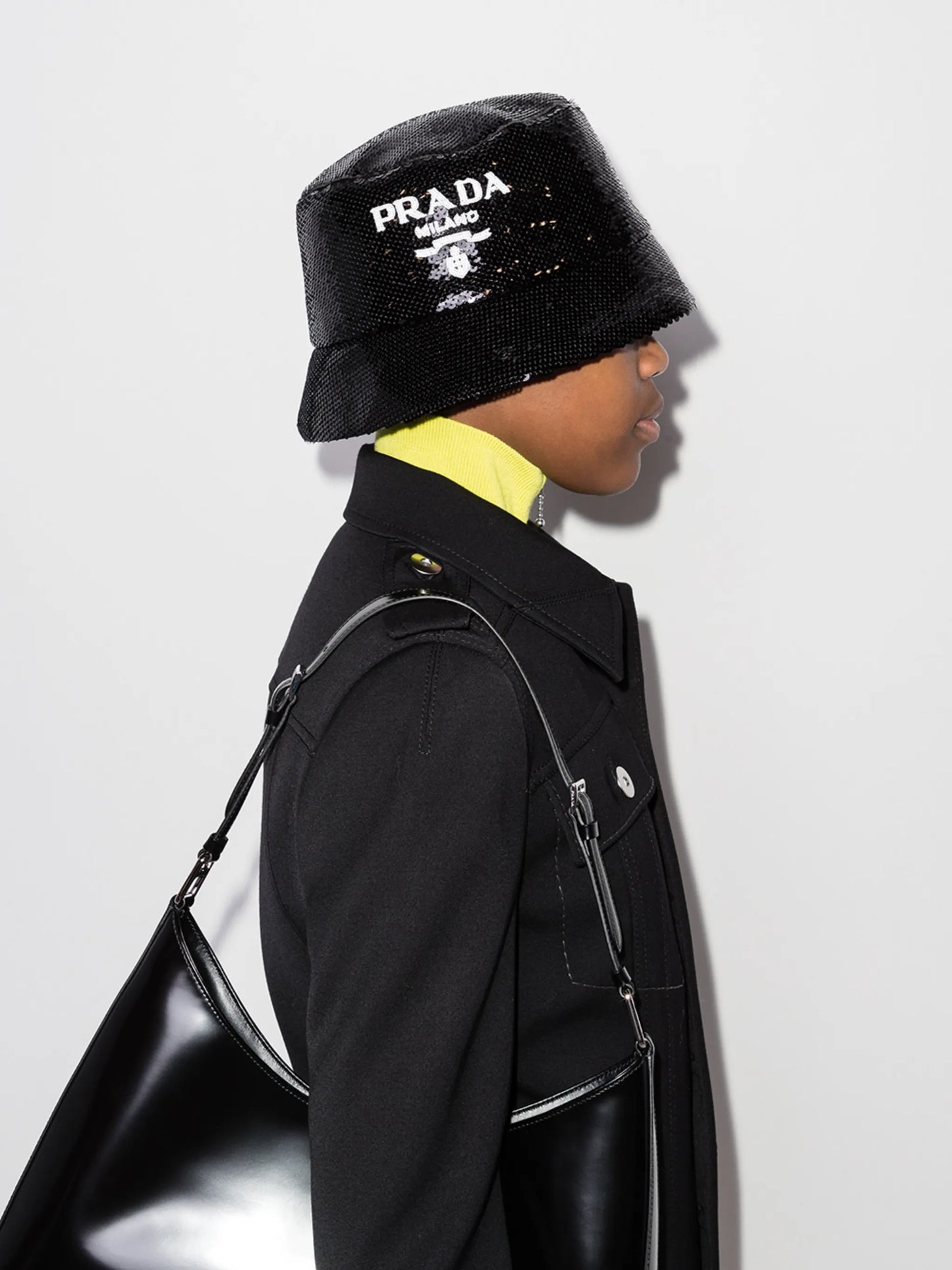 logo-embellished sequined bucket hat