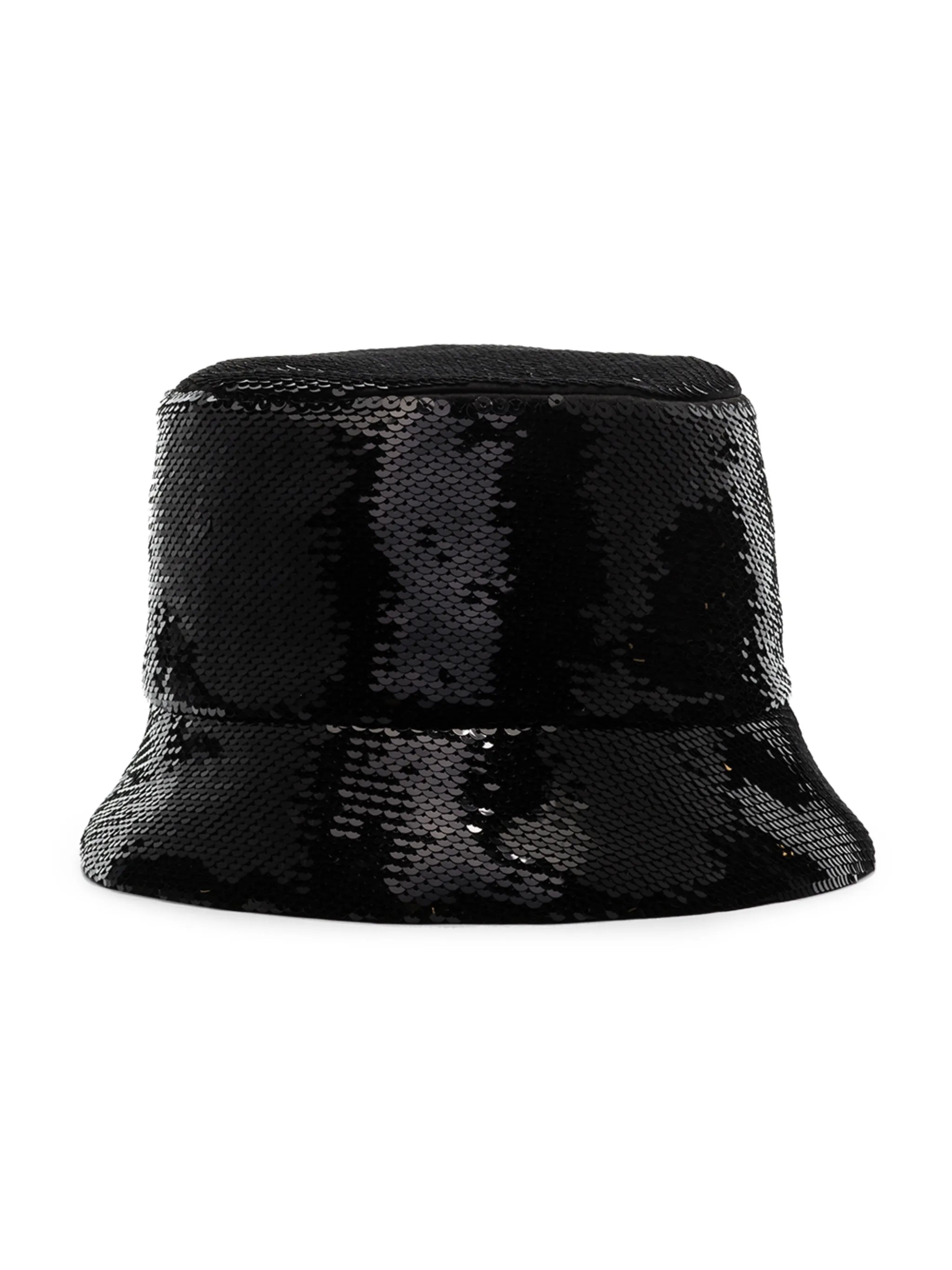 logo-embellished sequined bucket hat