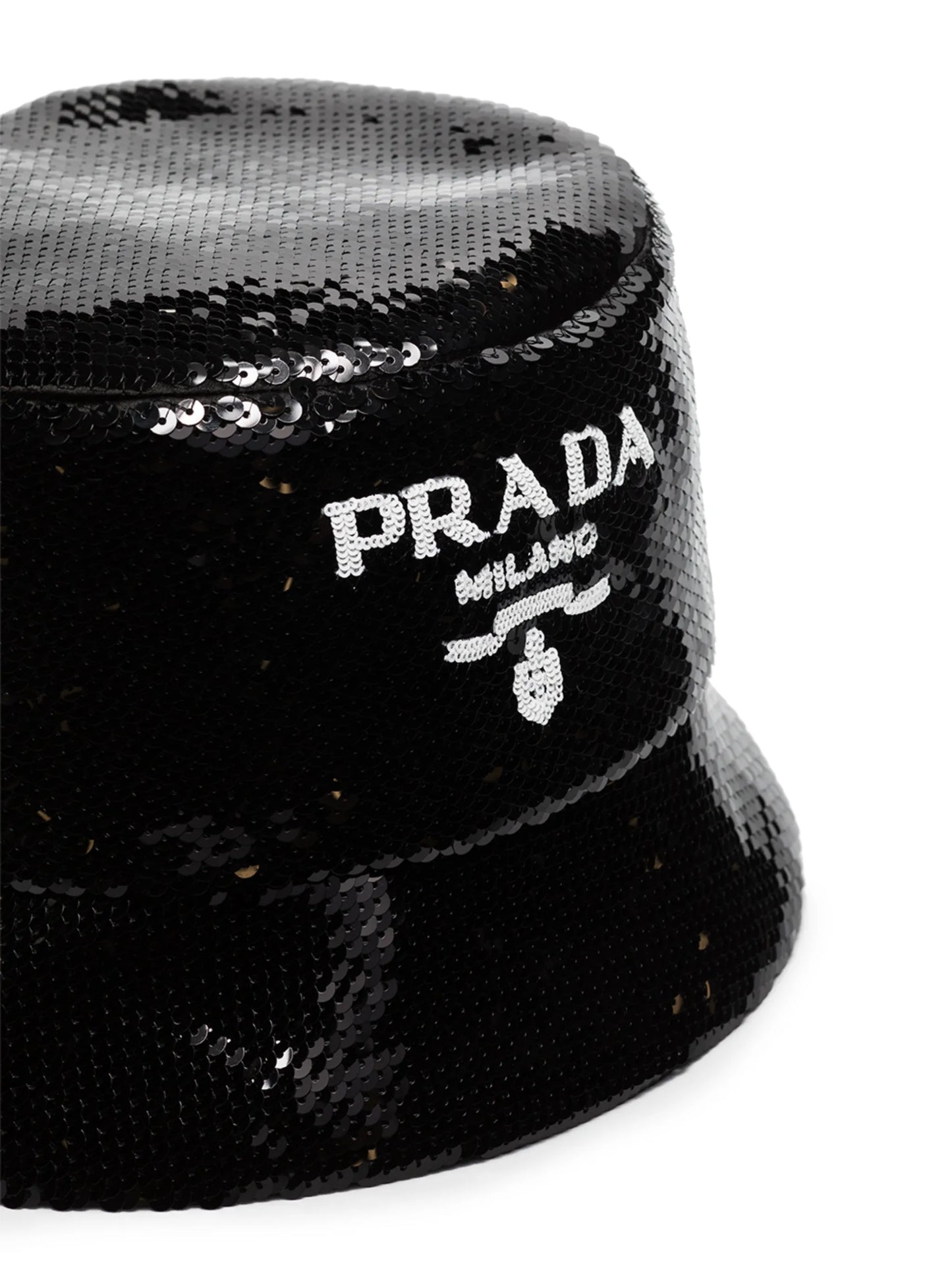 logo-embellished sequined bucket hat