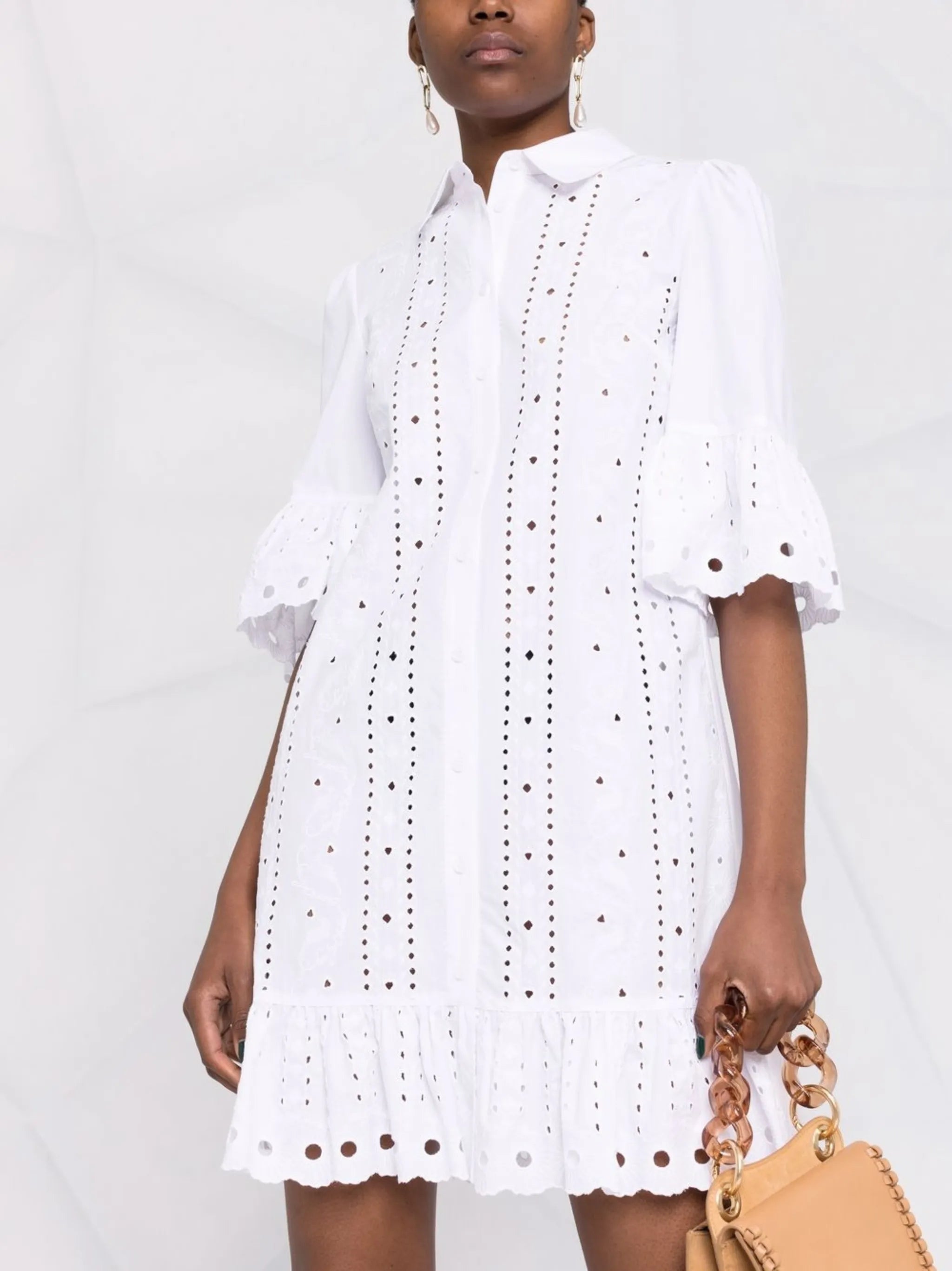 broderie anglaise shirt dress