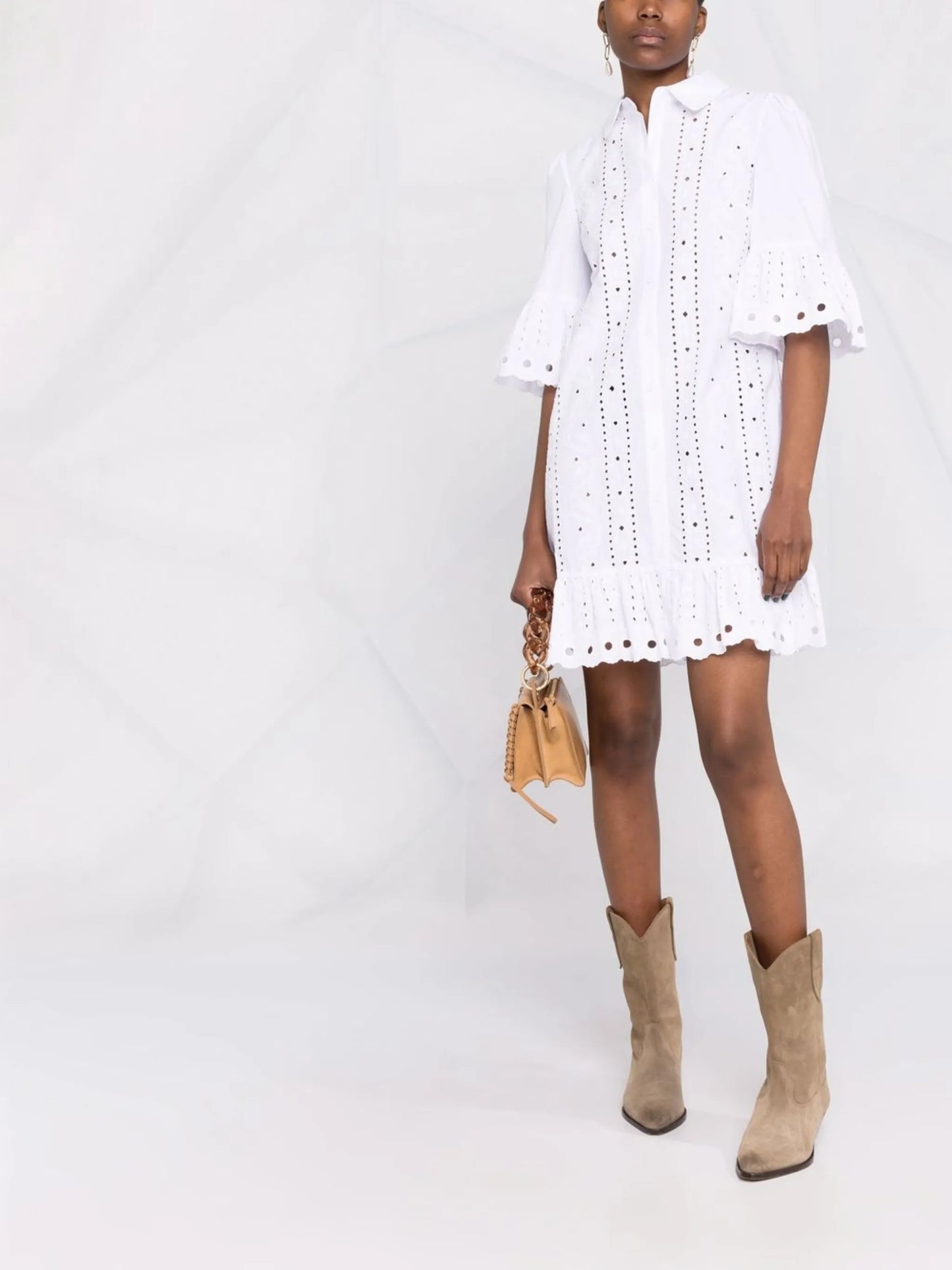 broderie anglaise shirt dress