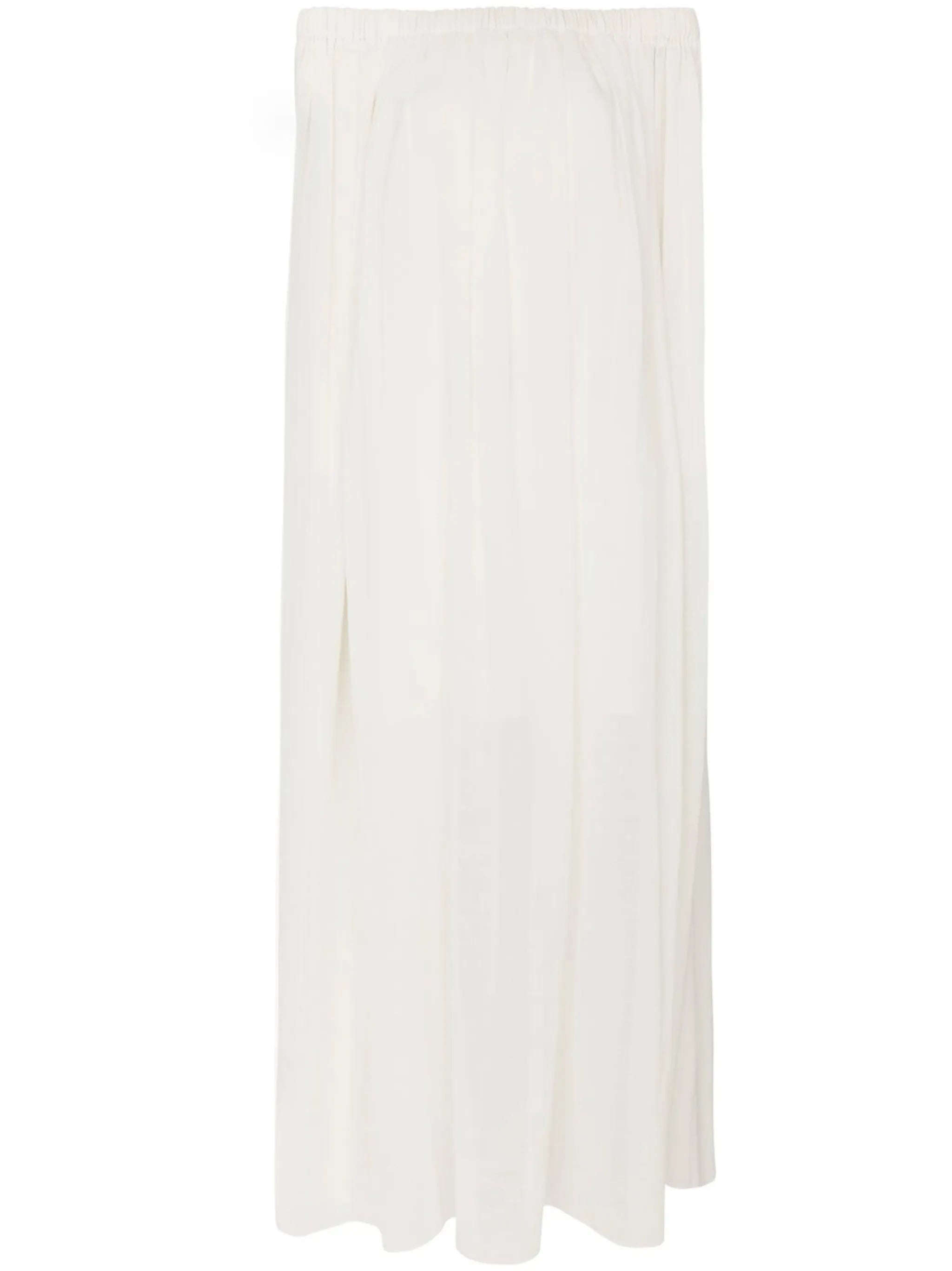 off-shoulder ruched gown