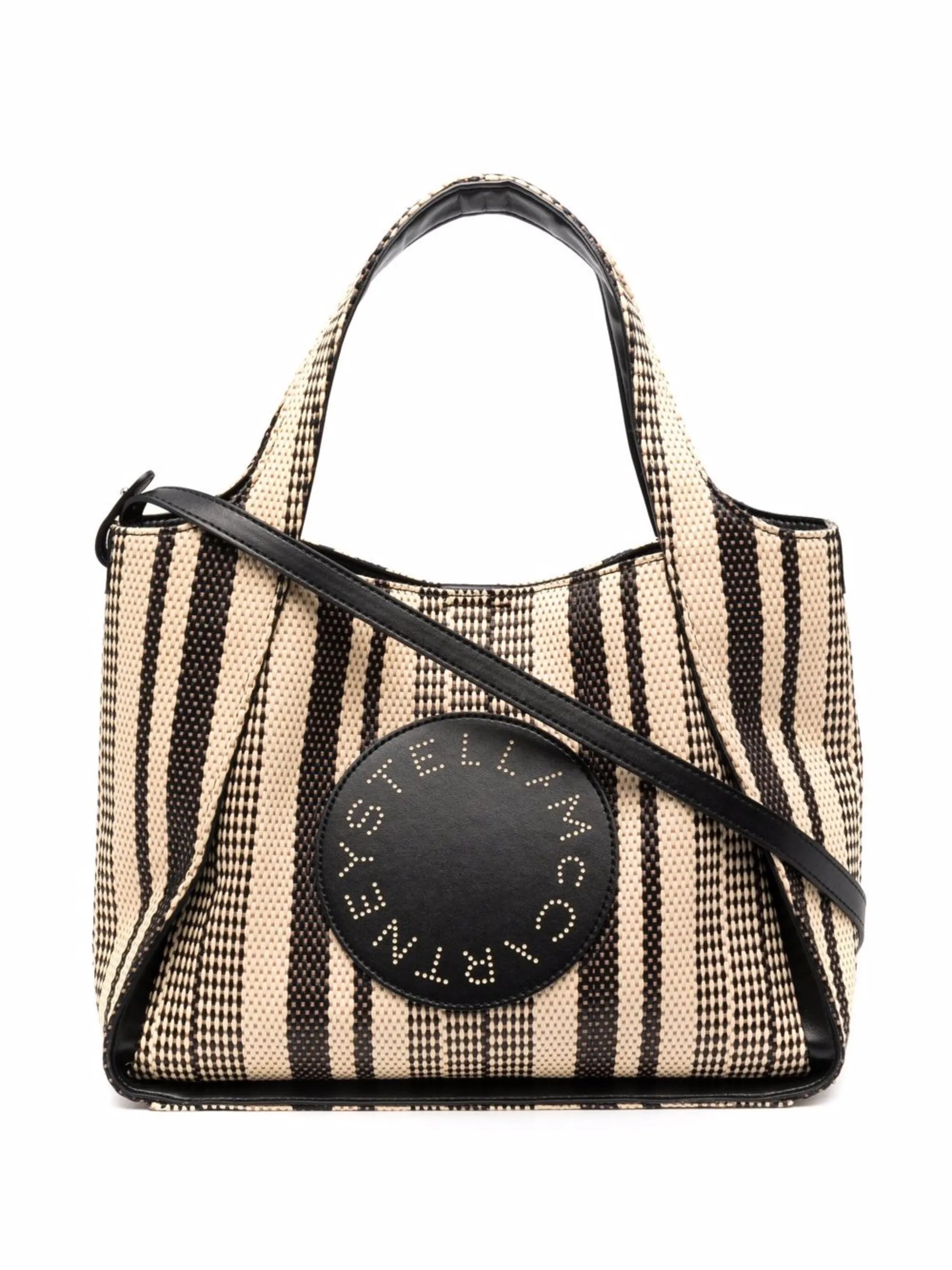 Stella Logo striped woven tote bag