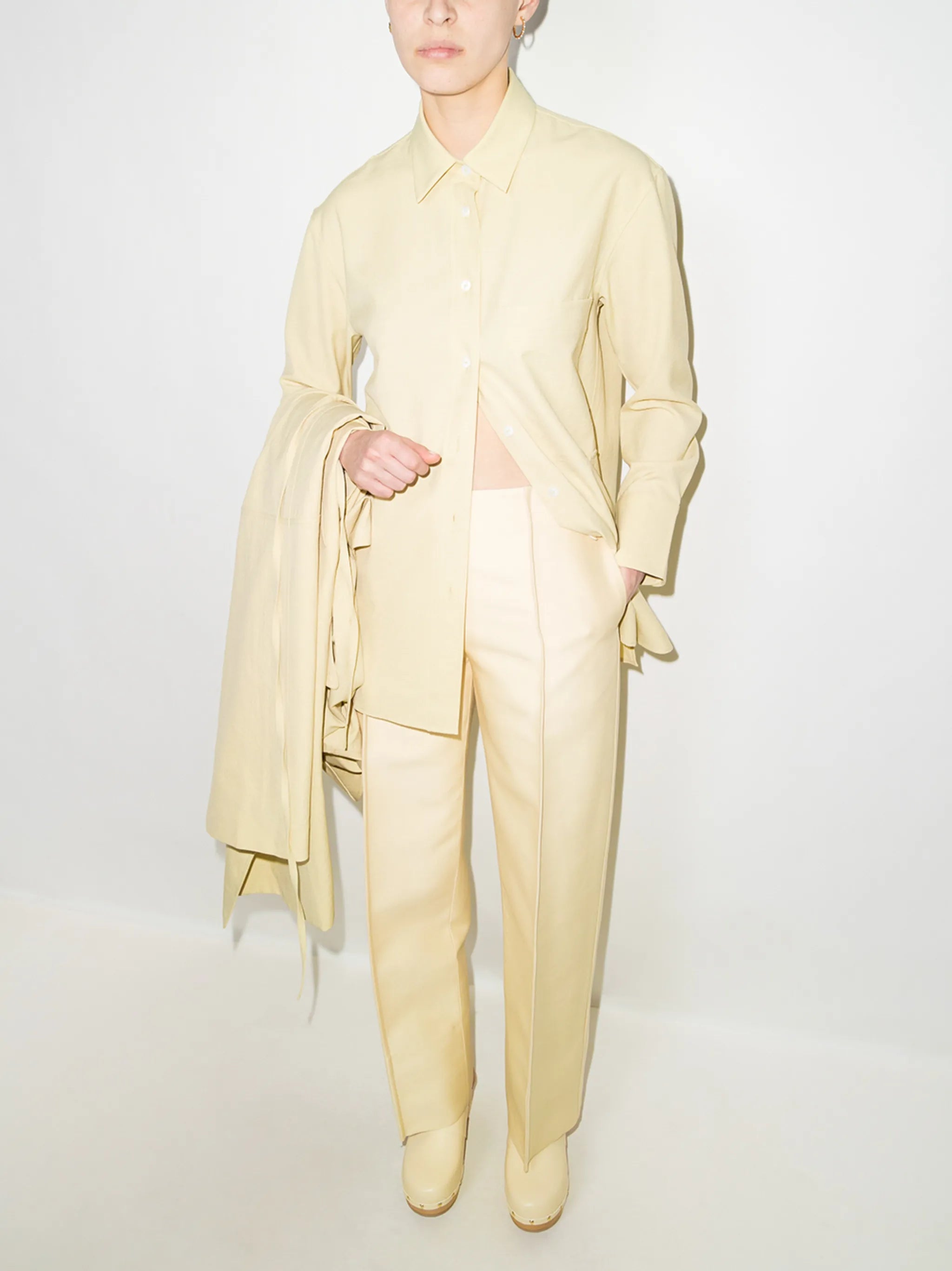 patch-pocket oversized shirt