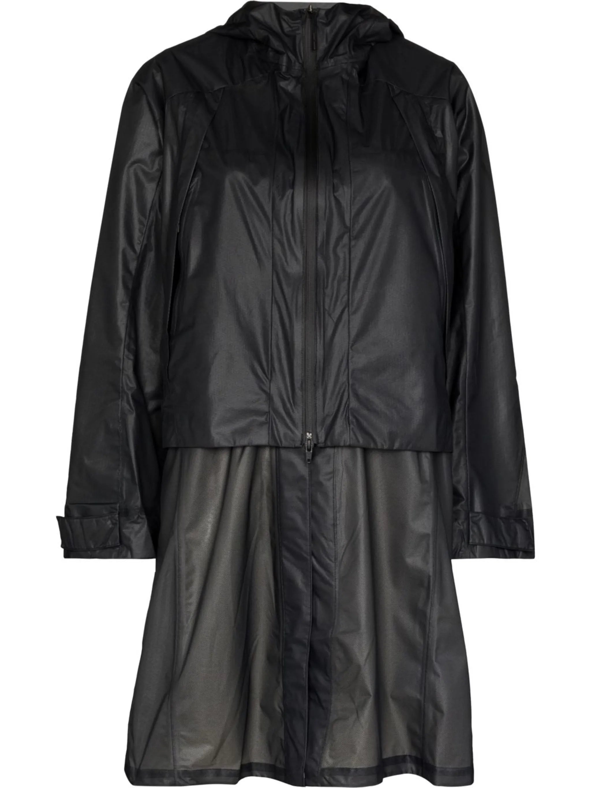 hooded midi raincoat