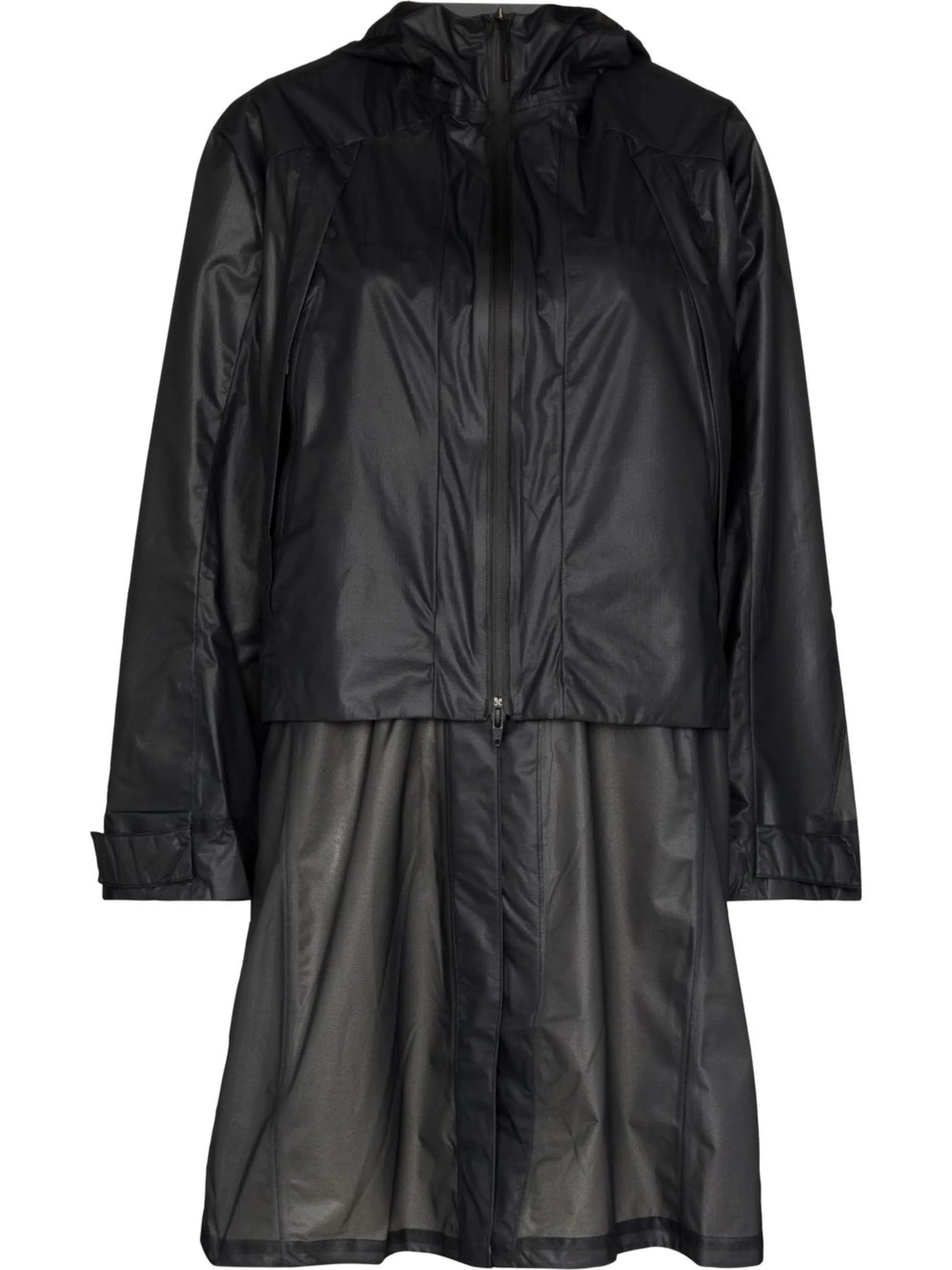 hooded midi raincoat