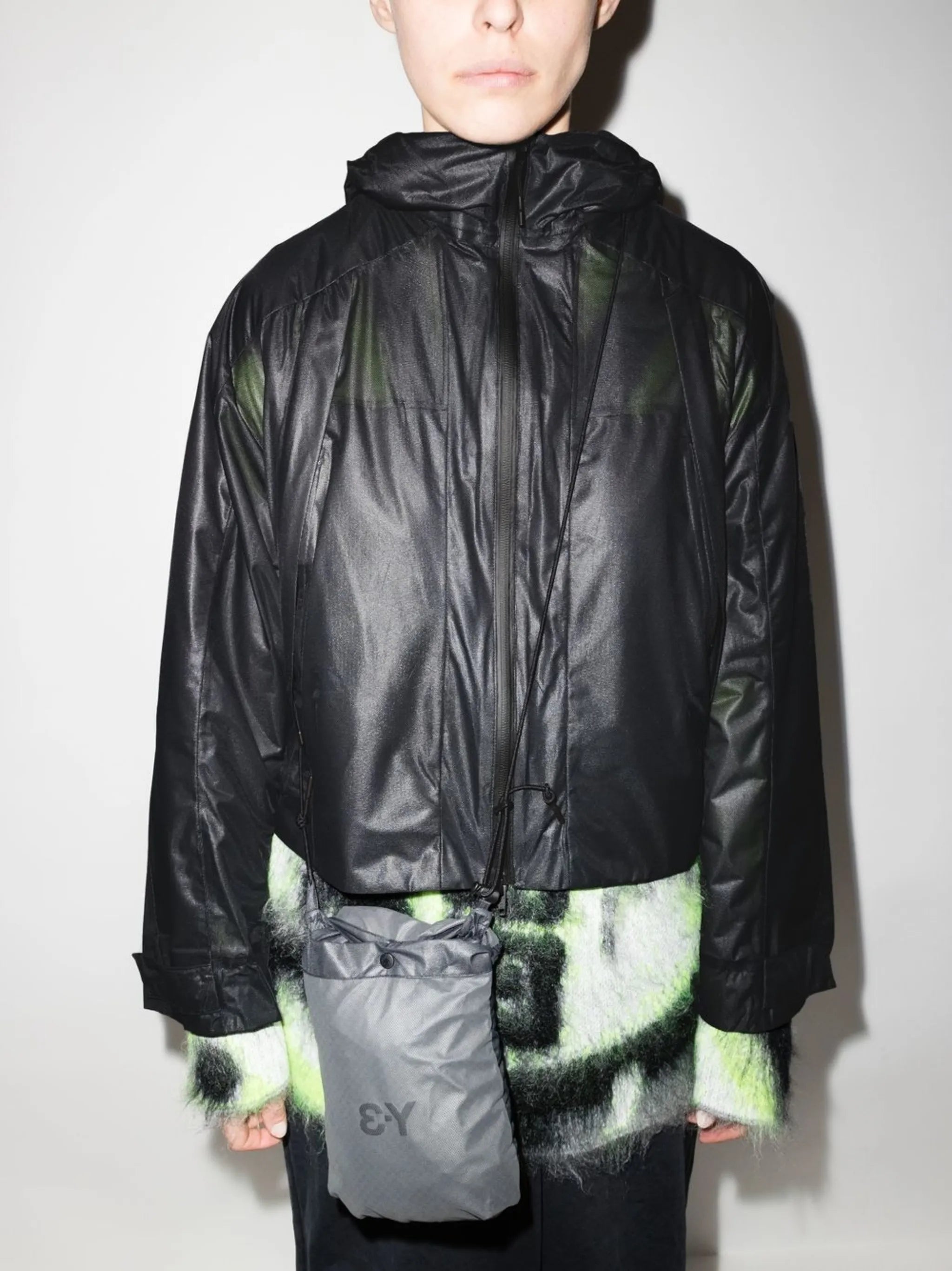 hooded midi raincoat