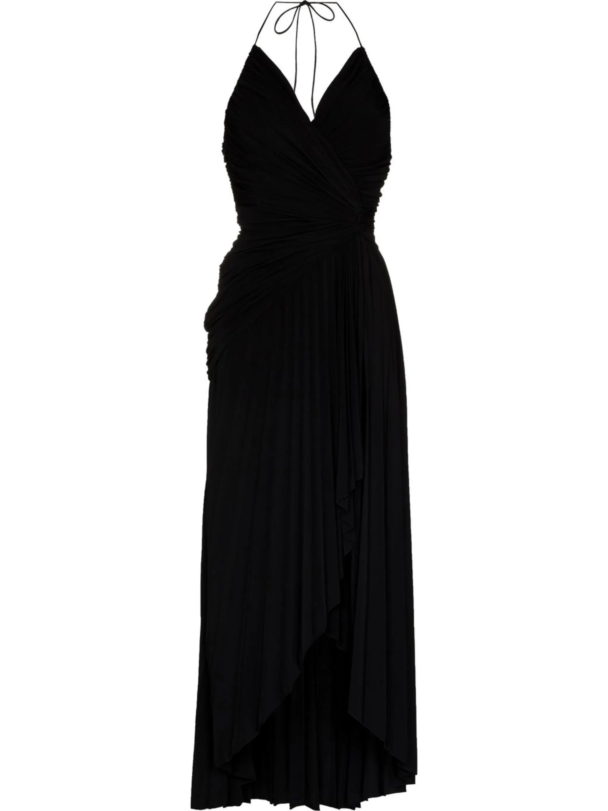 halterneck pleated dress