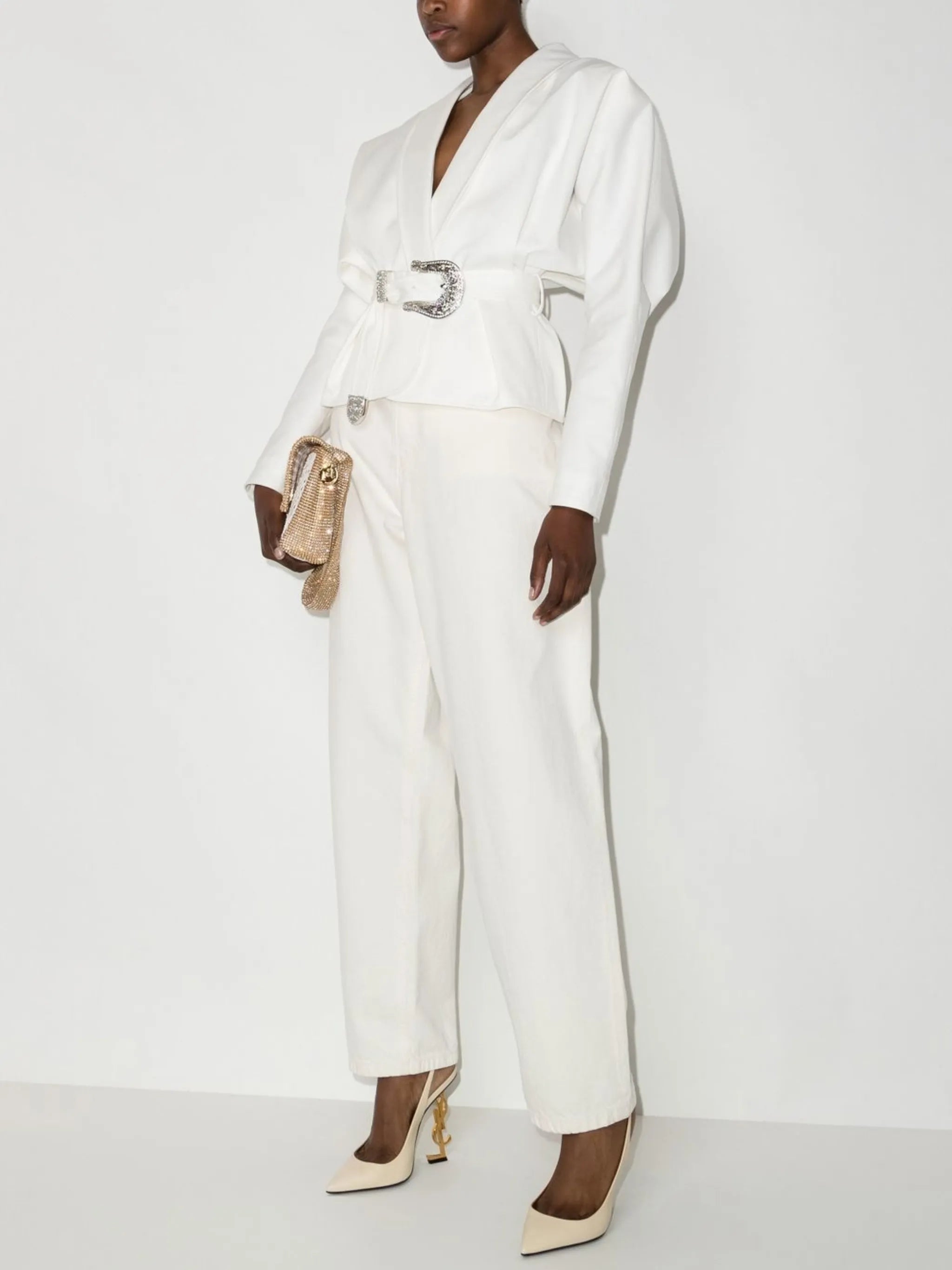 belted cropped blazer