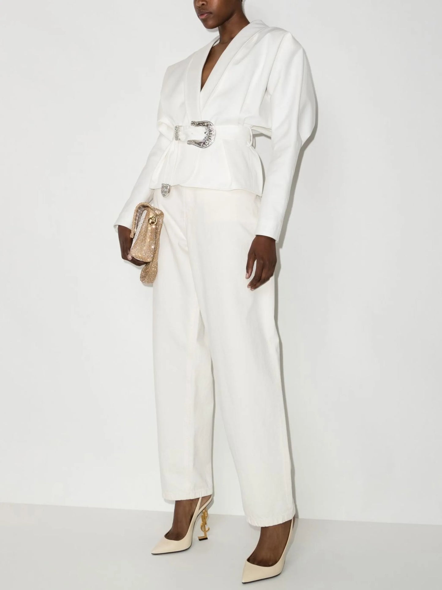 belted cropped blazer