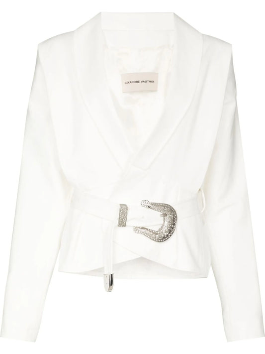 belted cropped blazer