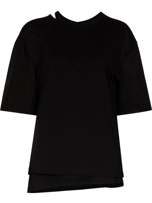 cut-out short-sleeve T-shirt