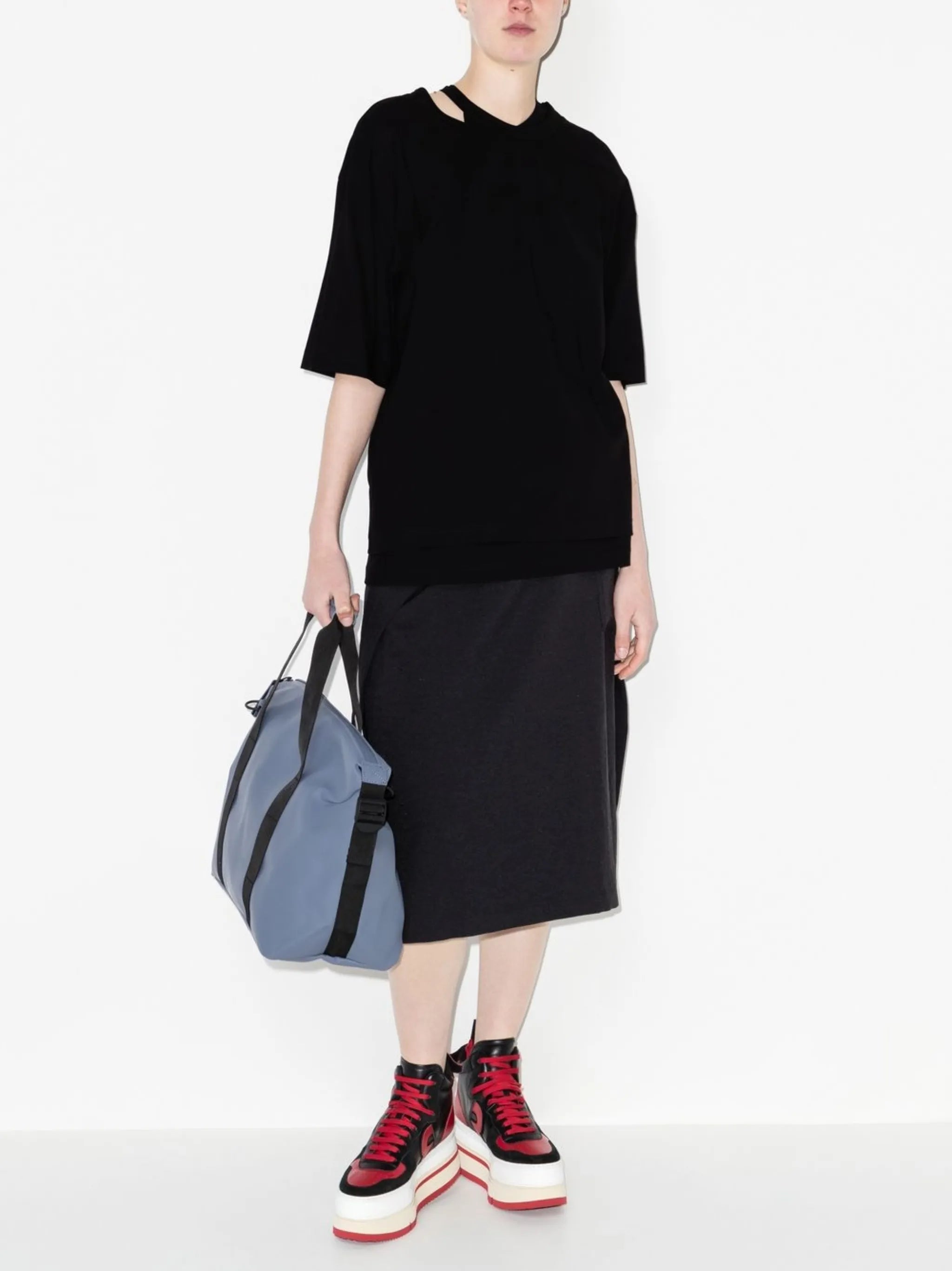 cut-out short-sleeve T-shirt