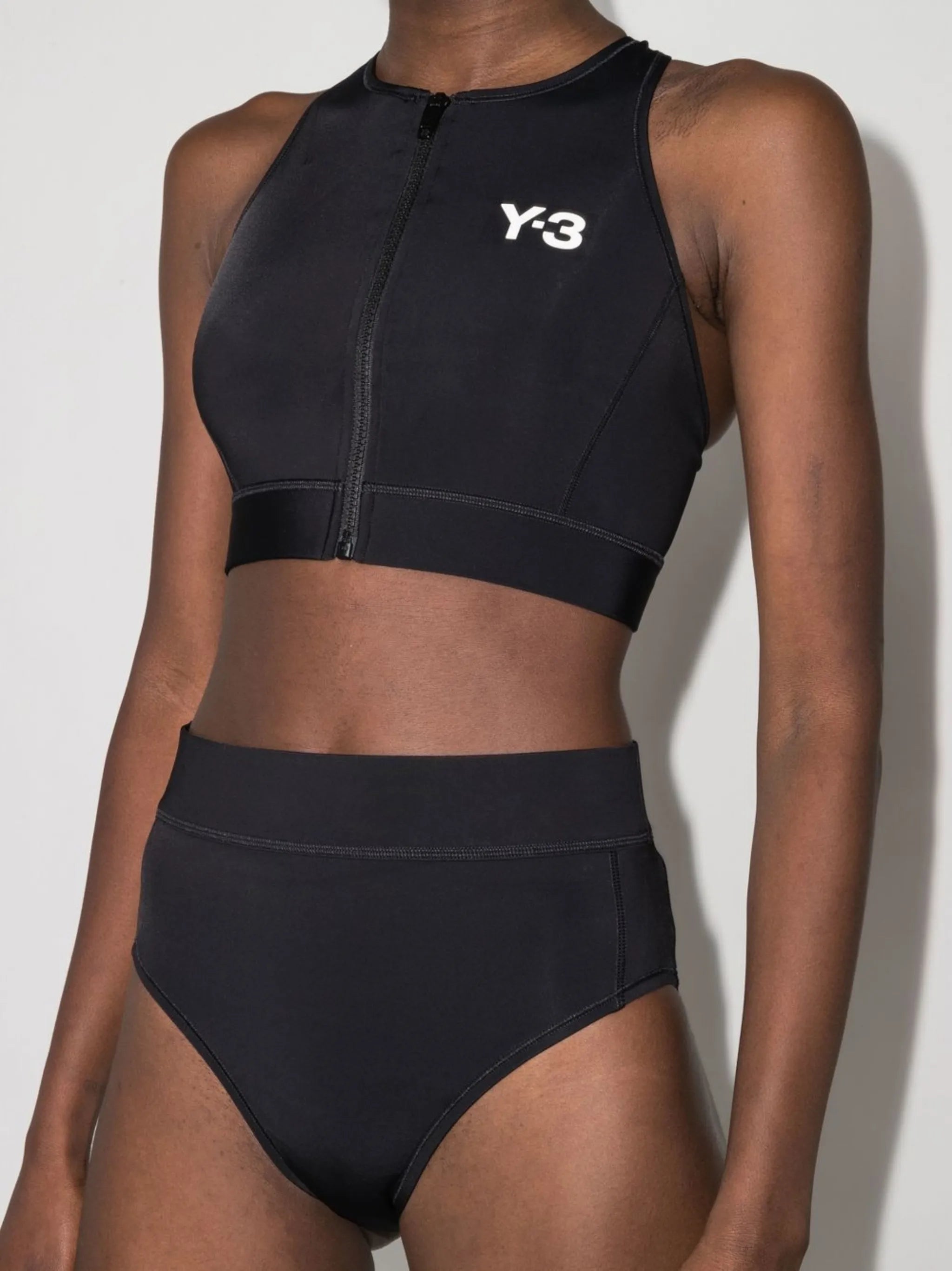 logo-print high-rise bikini bottoms