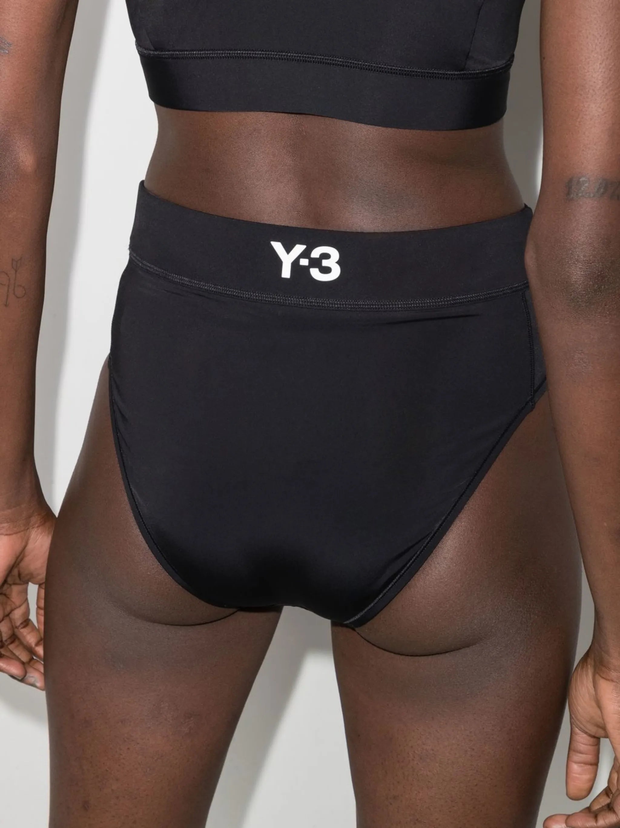 logo-print high-rise bikini bottoms