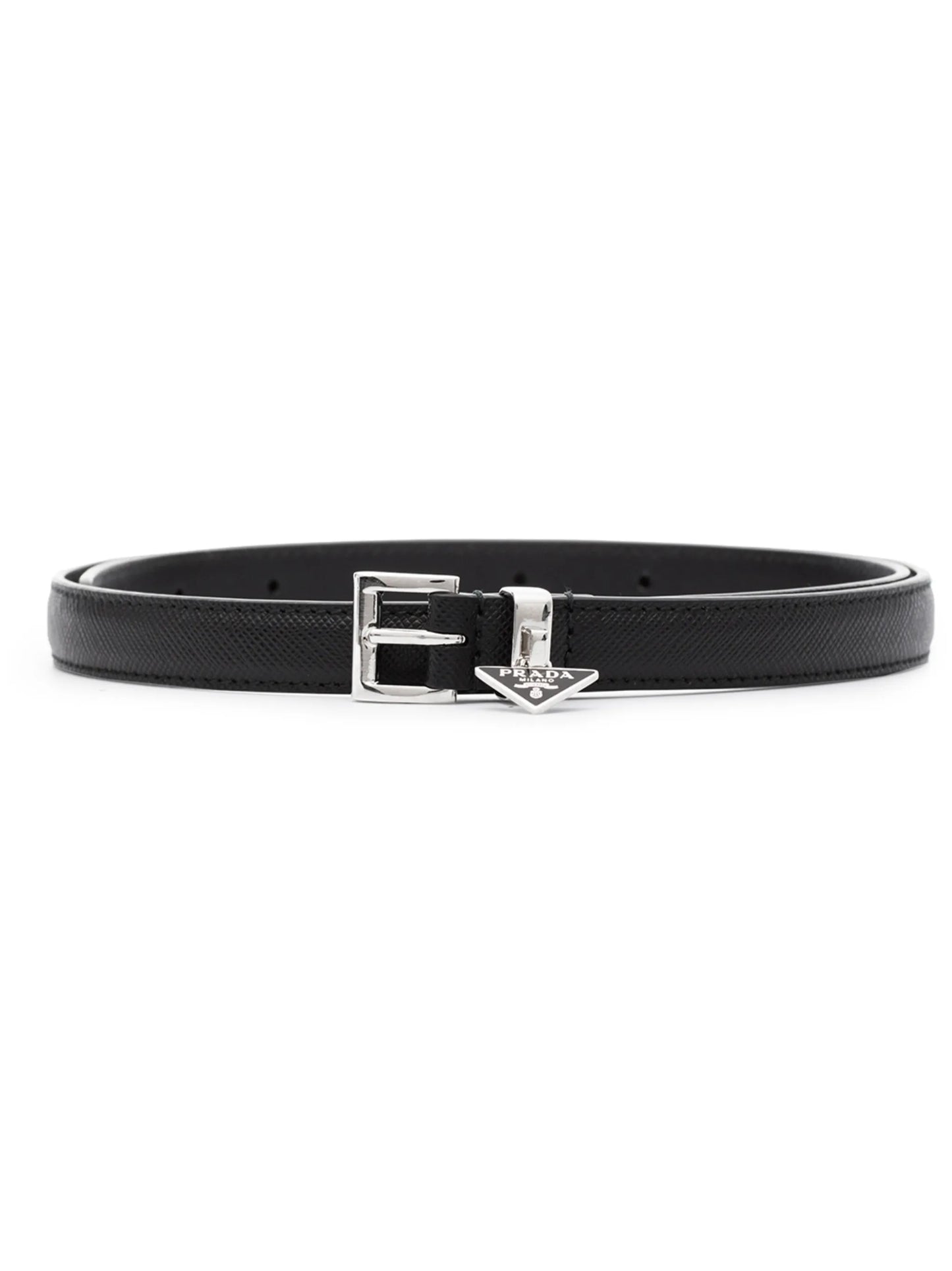 Saffiano leather thin belt