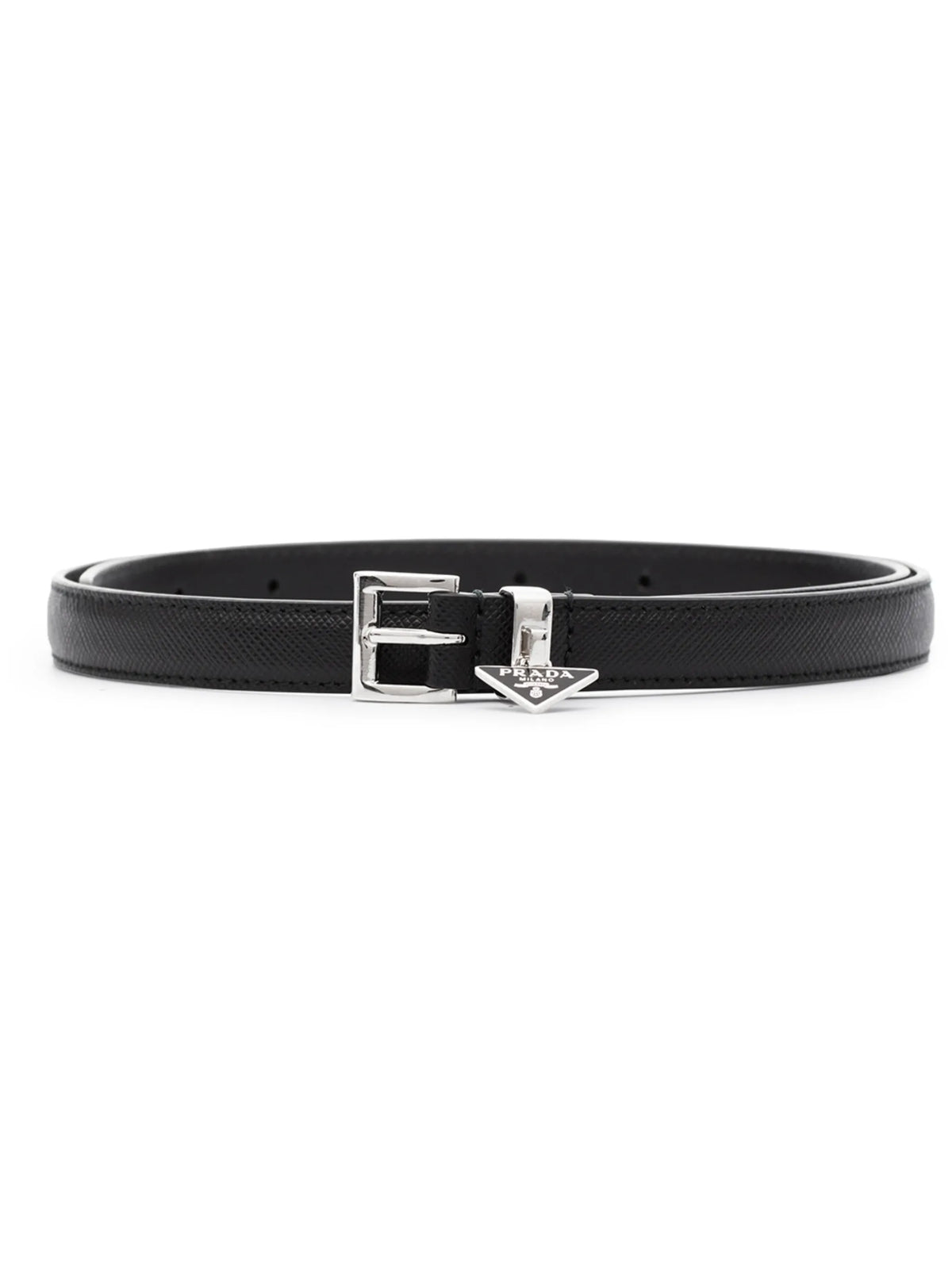 Saffiano leather thin belt
