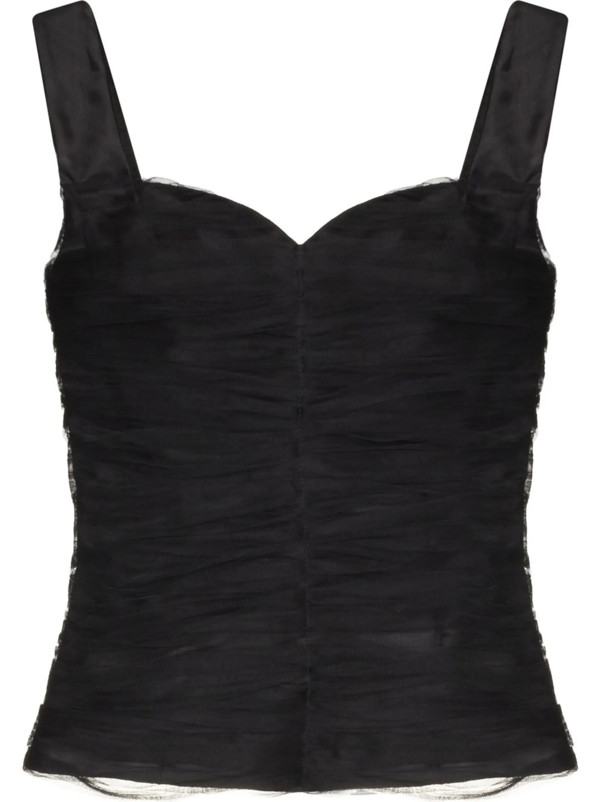 draped corset-style top