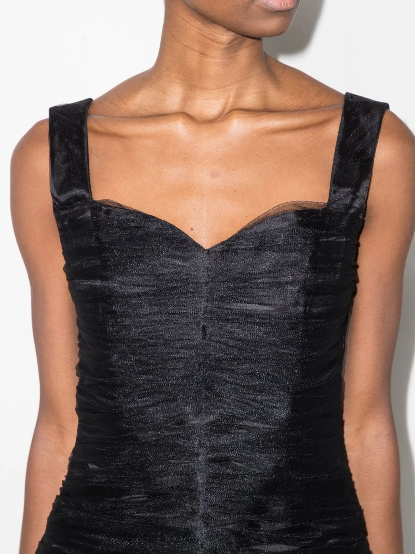 draped corset-style top