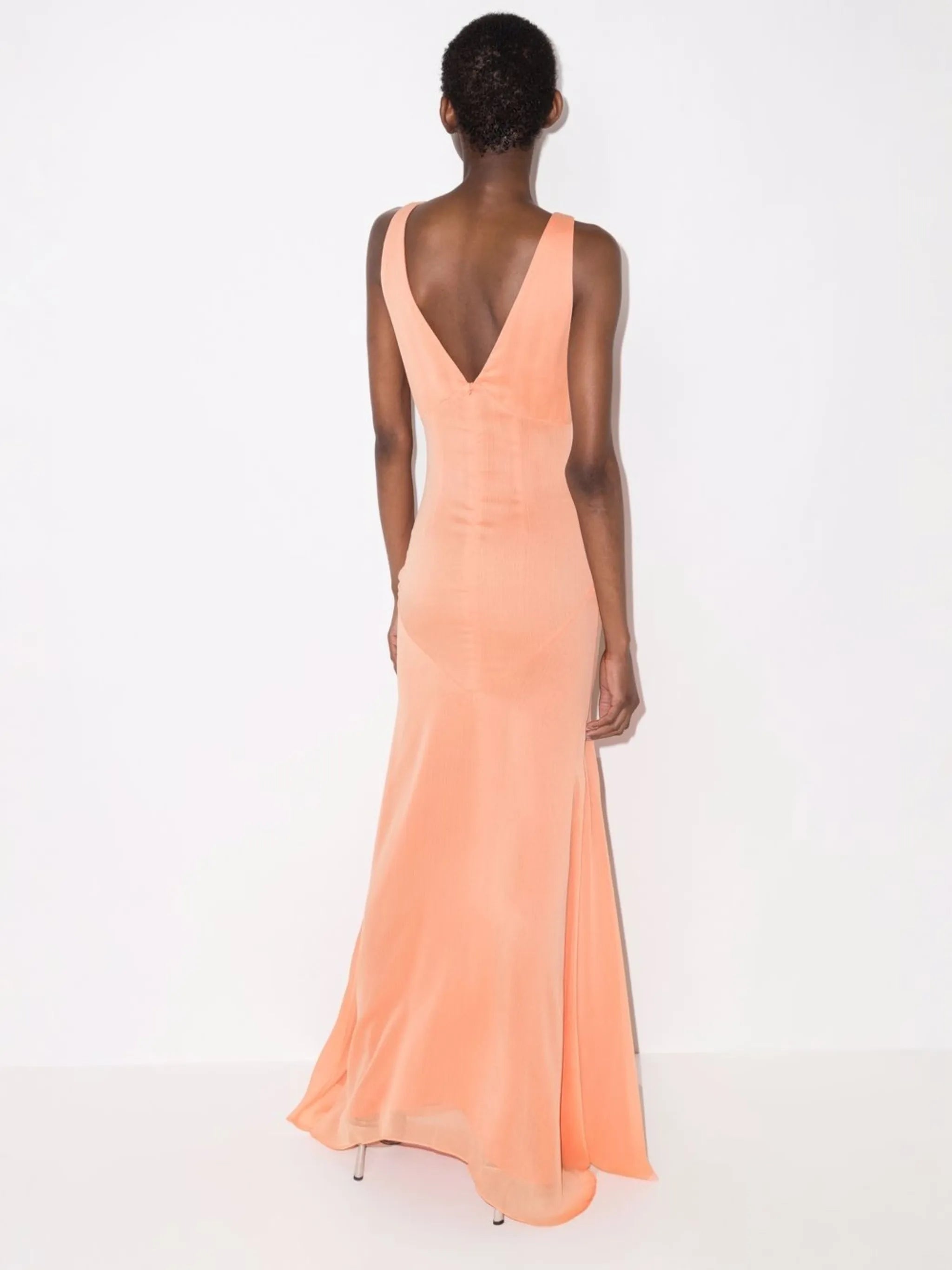 Moss chiffon gown