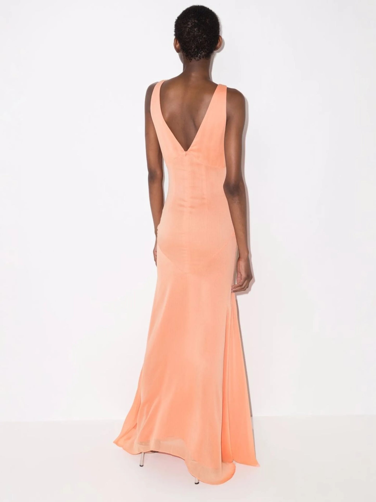 Moss chiffon gown