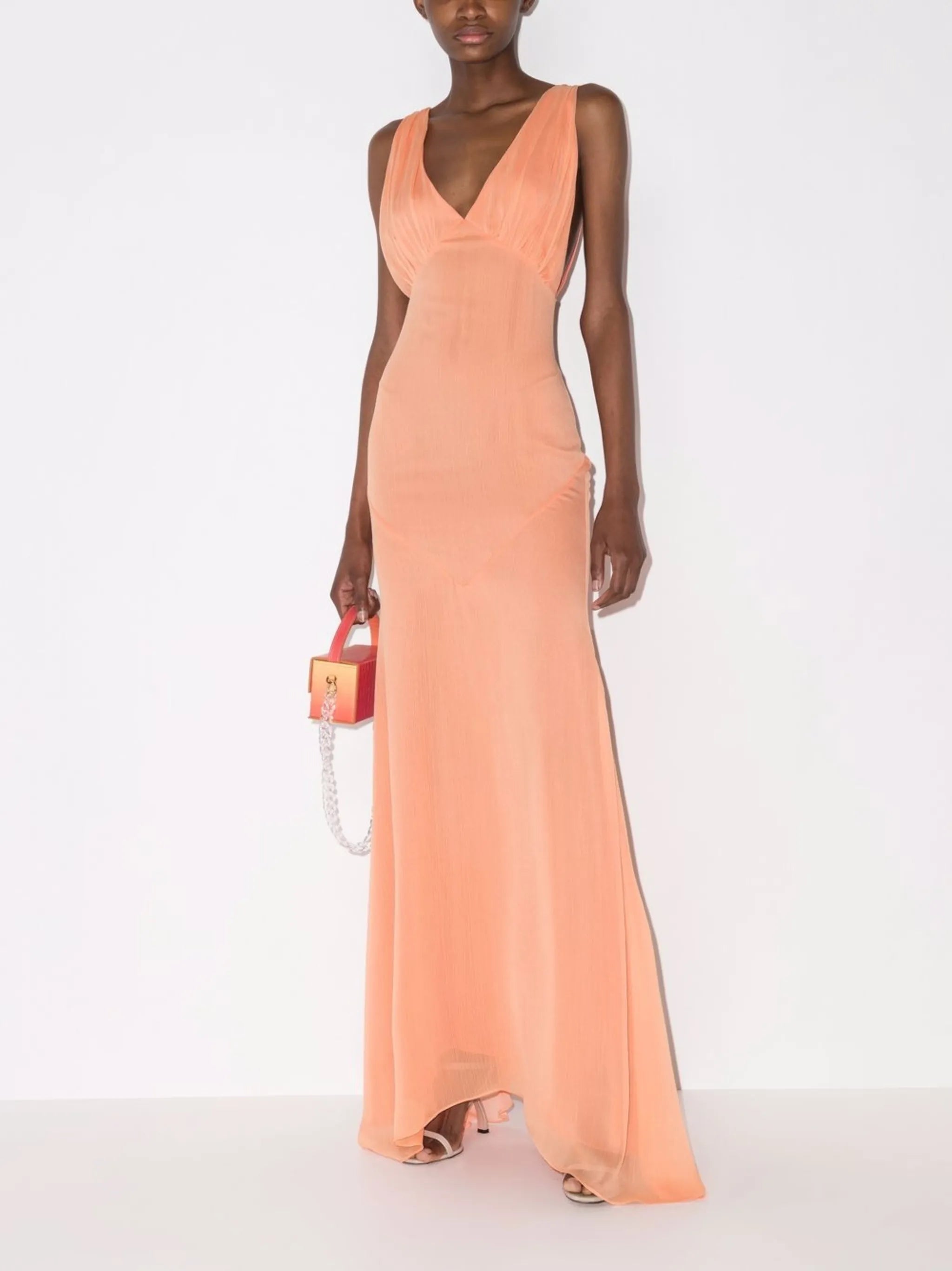 Moss chiffon gown