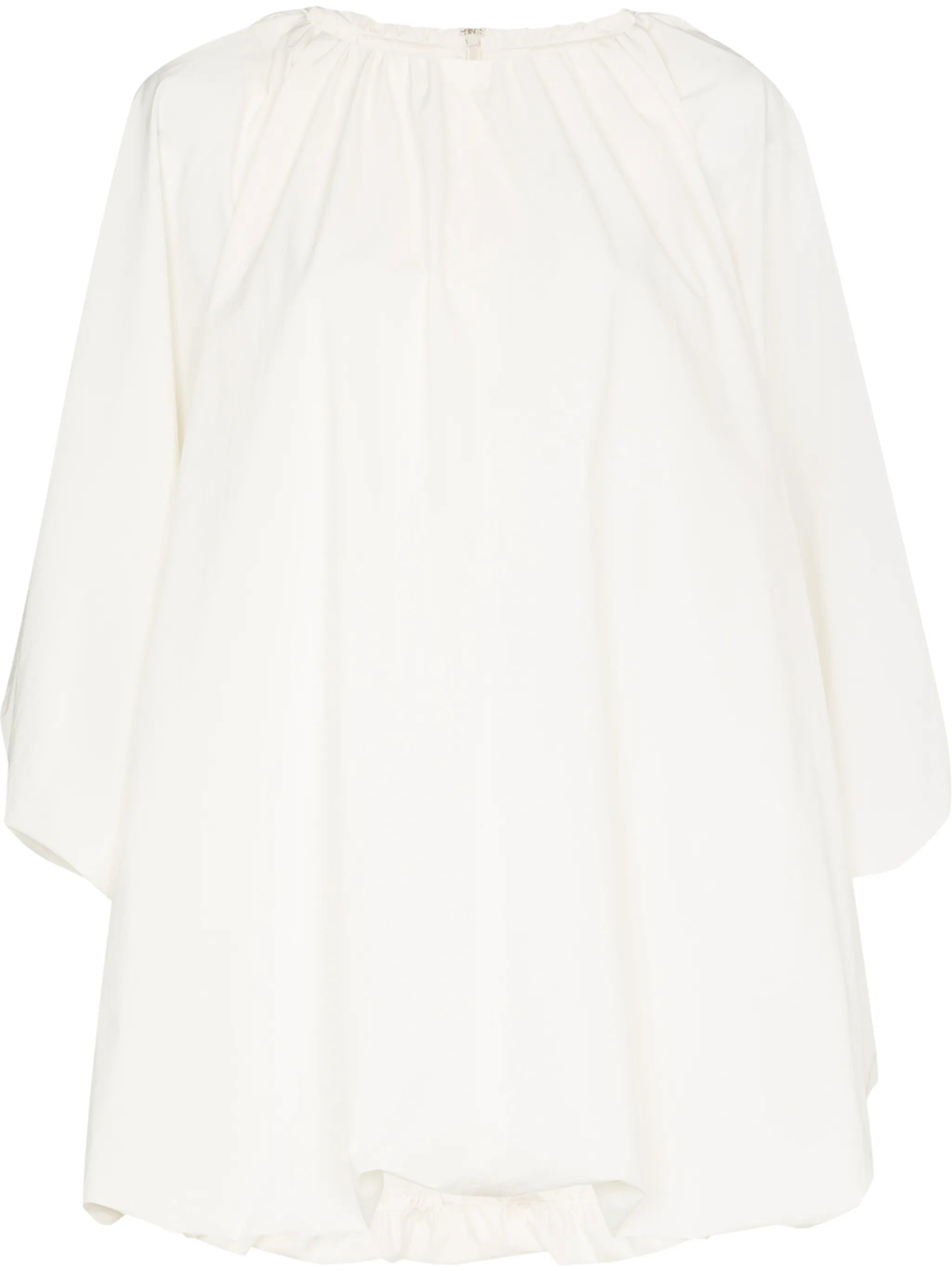 ruched bell-sleeve minidress