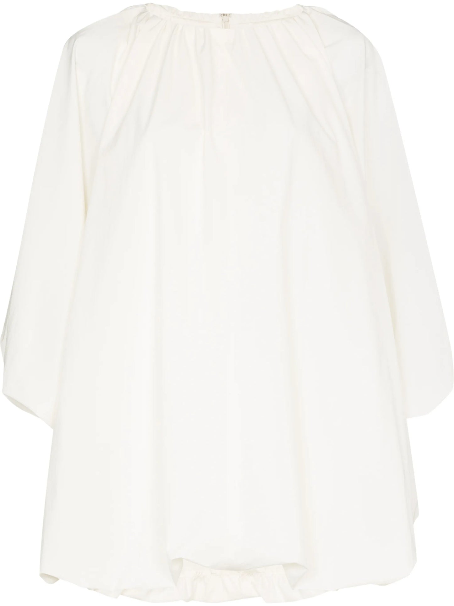 ruched bell-sleeve minidress