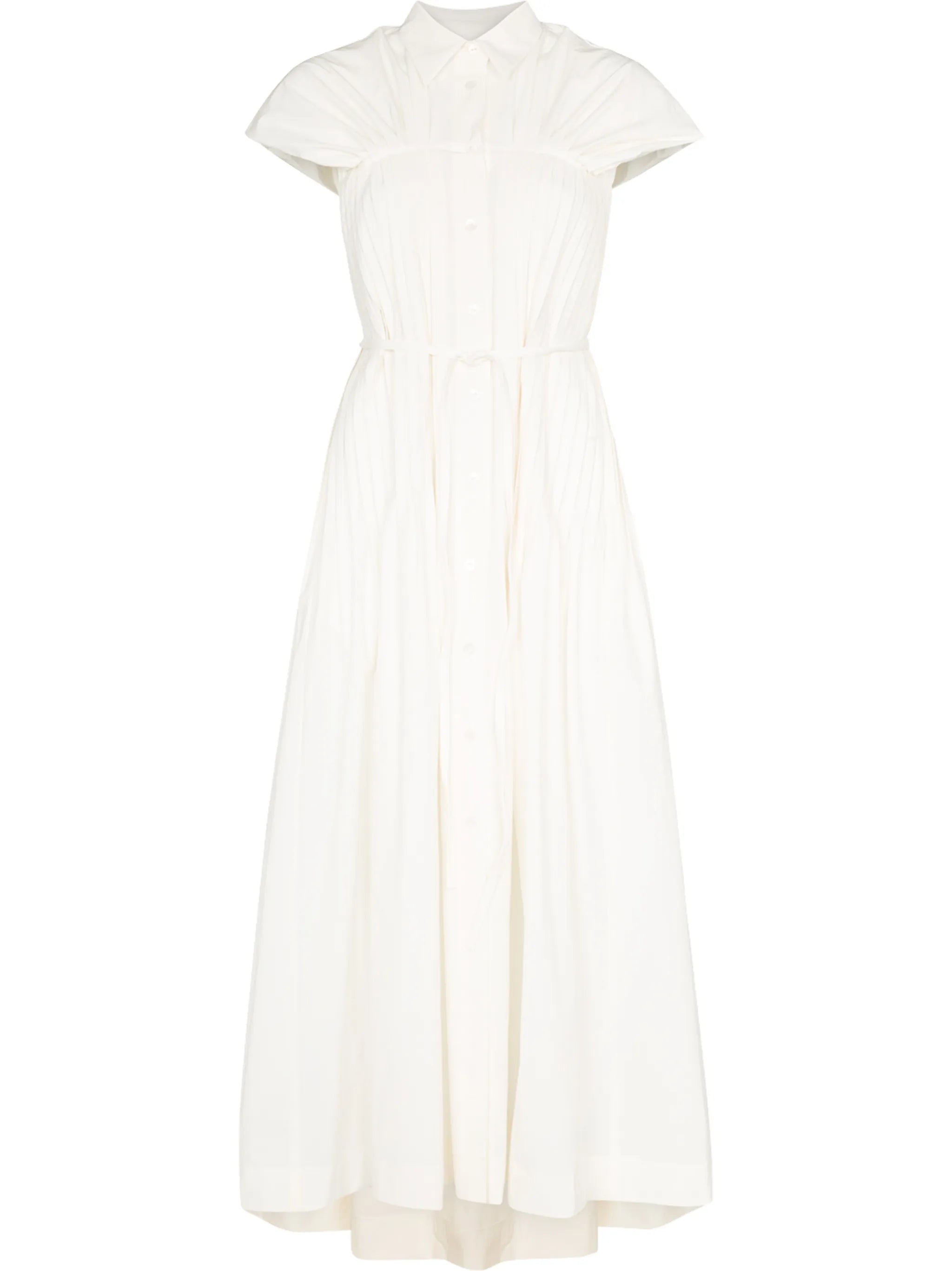 pleated maxi dress