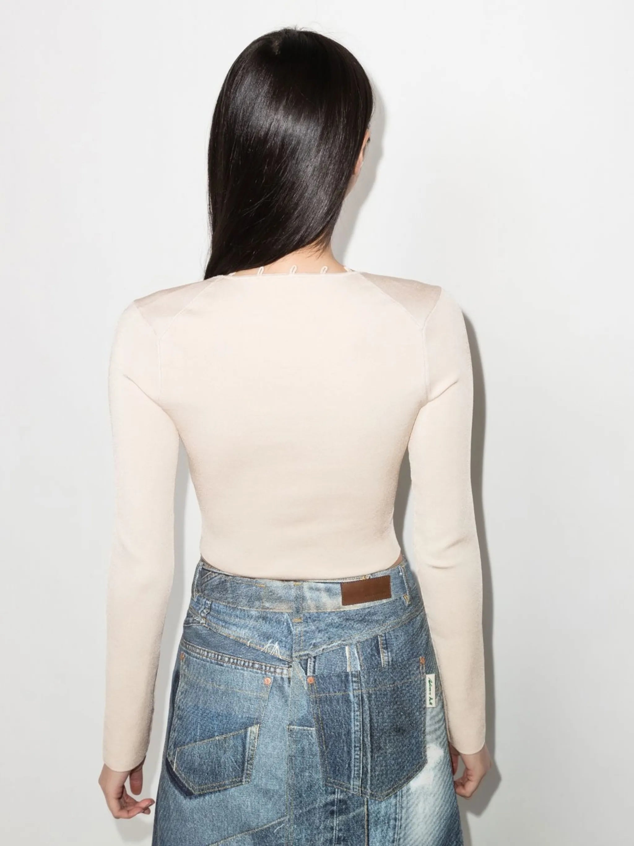 button-fastening long-sleeve cardigan