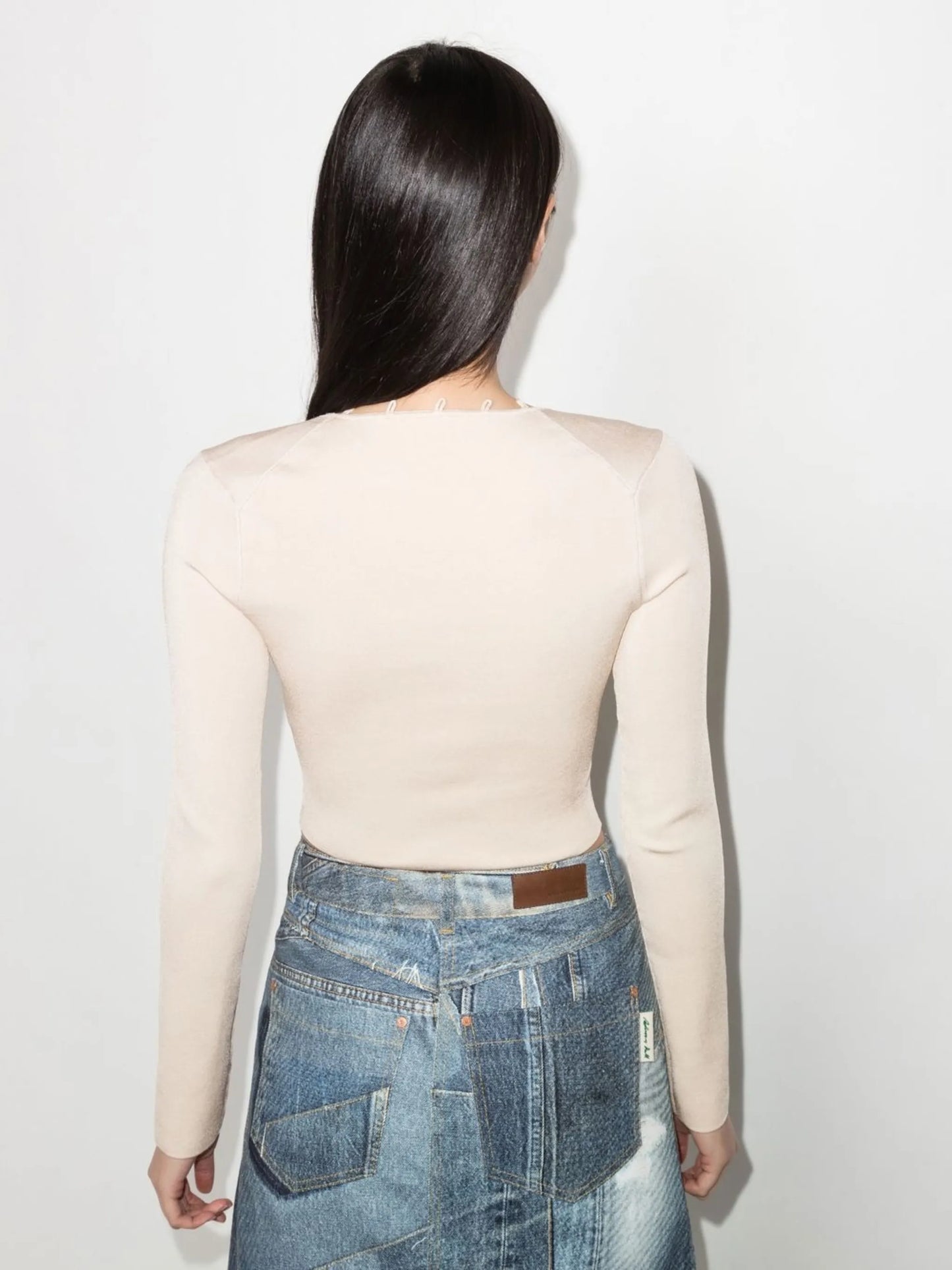 button-fastening long-sleeve cardigan