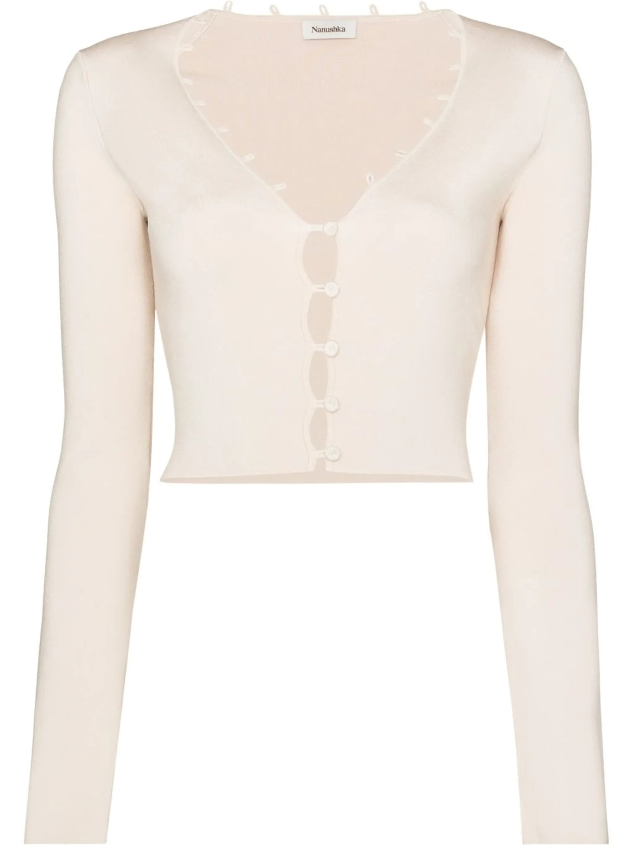 button-fastening long-sleeve cardigan