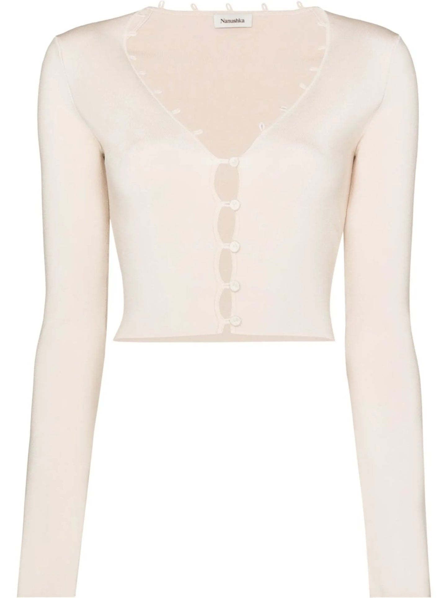 button-fastening long-sleeve cardigan