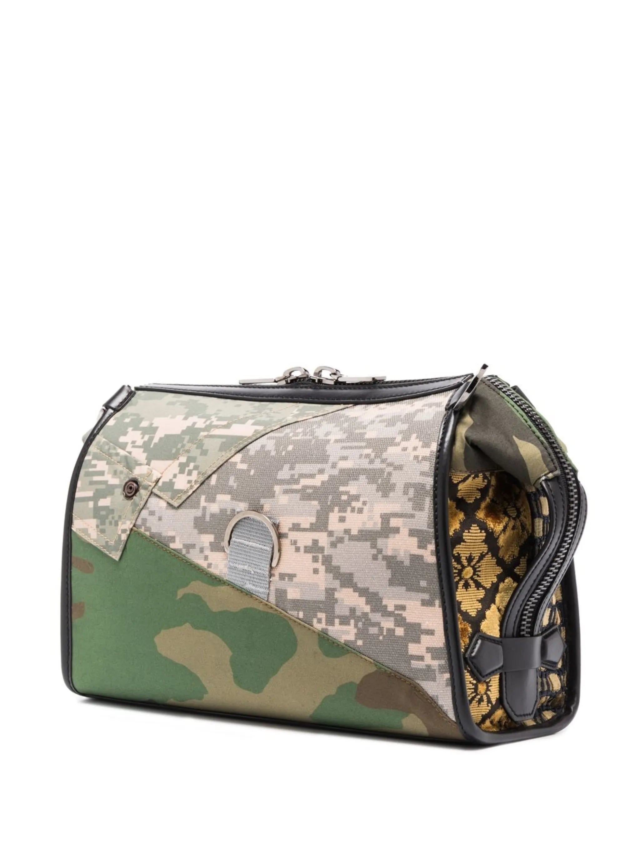 camouflage-print patchwork crossbody bag