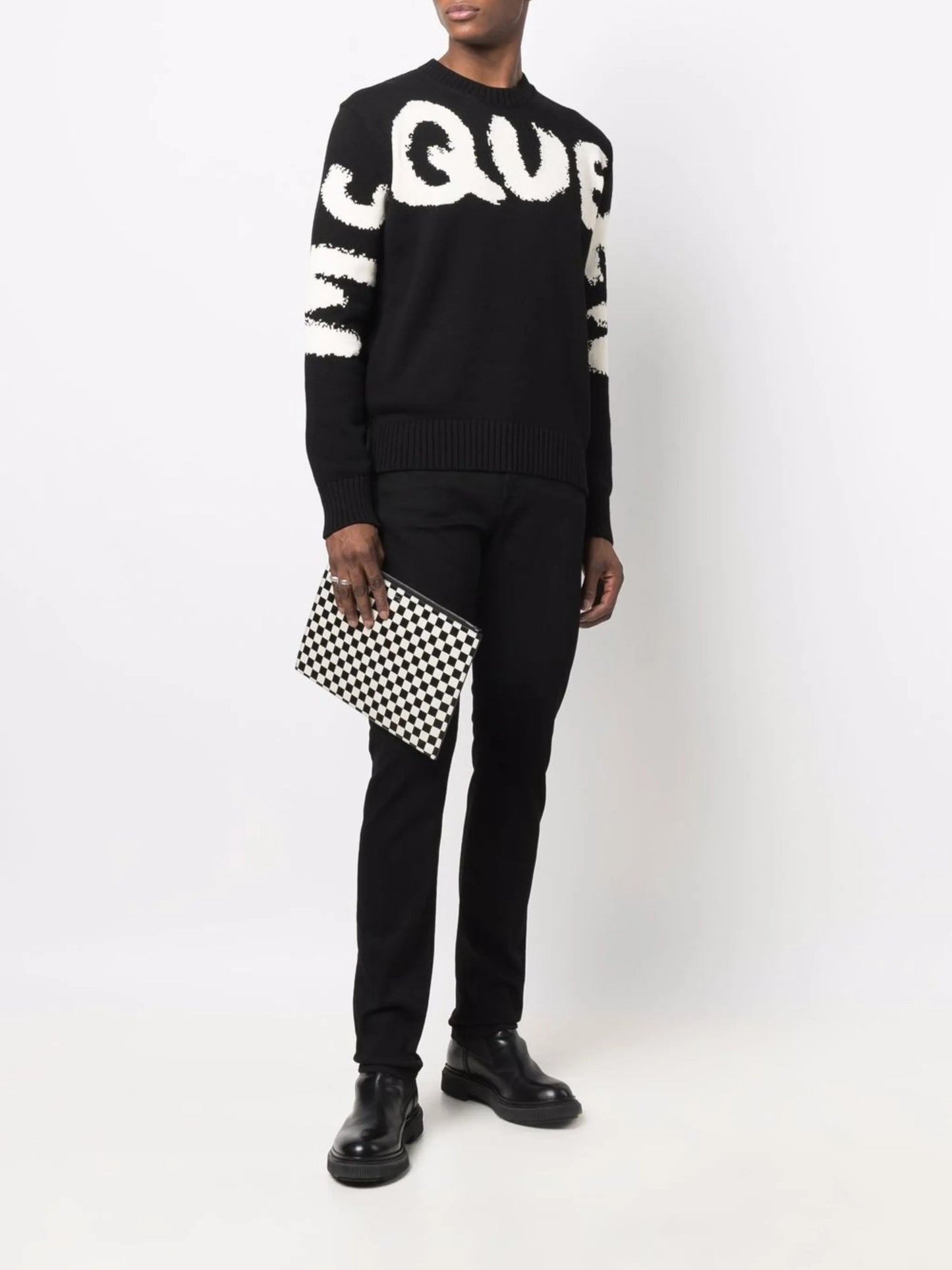 intarsia-knit cotton jumper