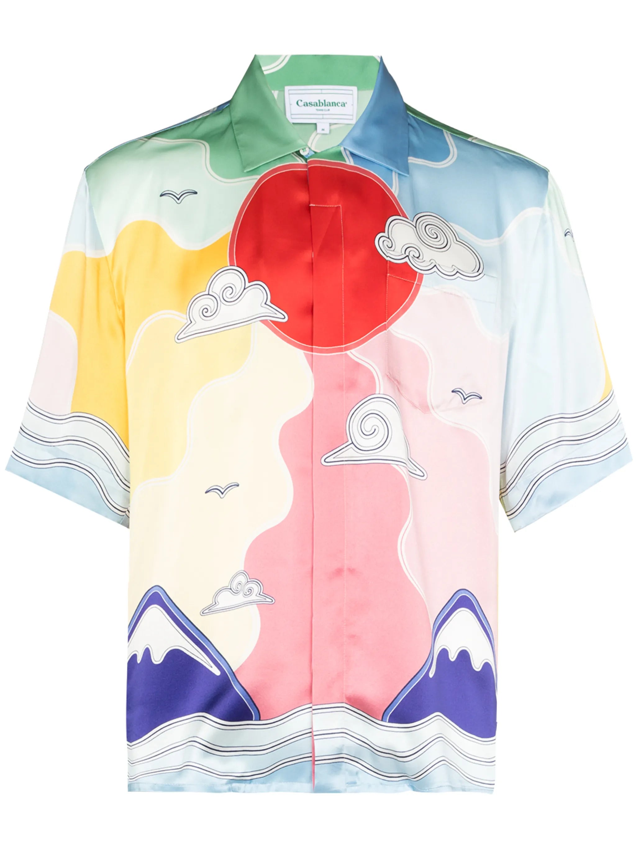Soleil Levant short-sleeve silk shirt