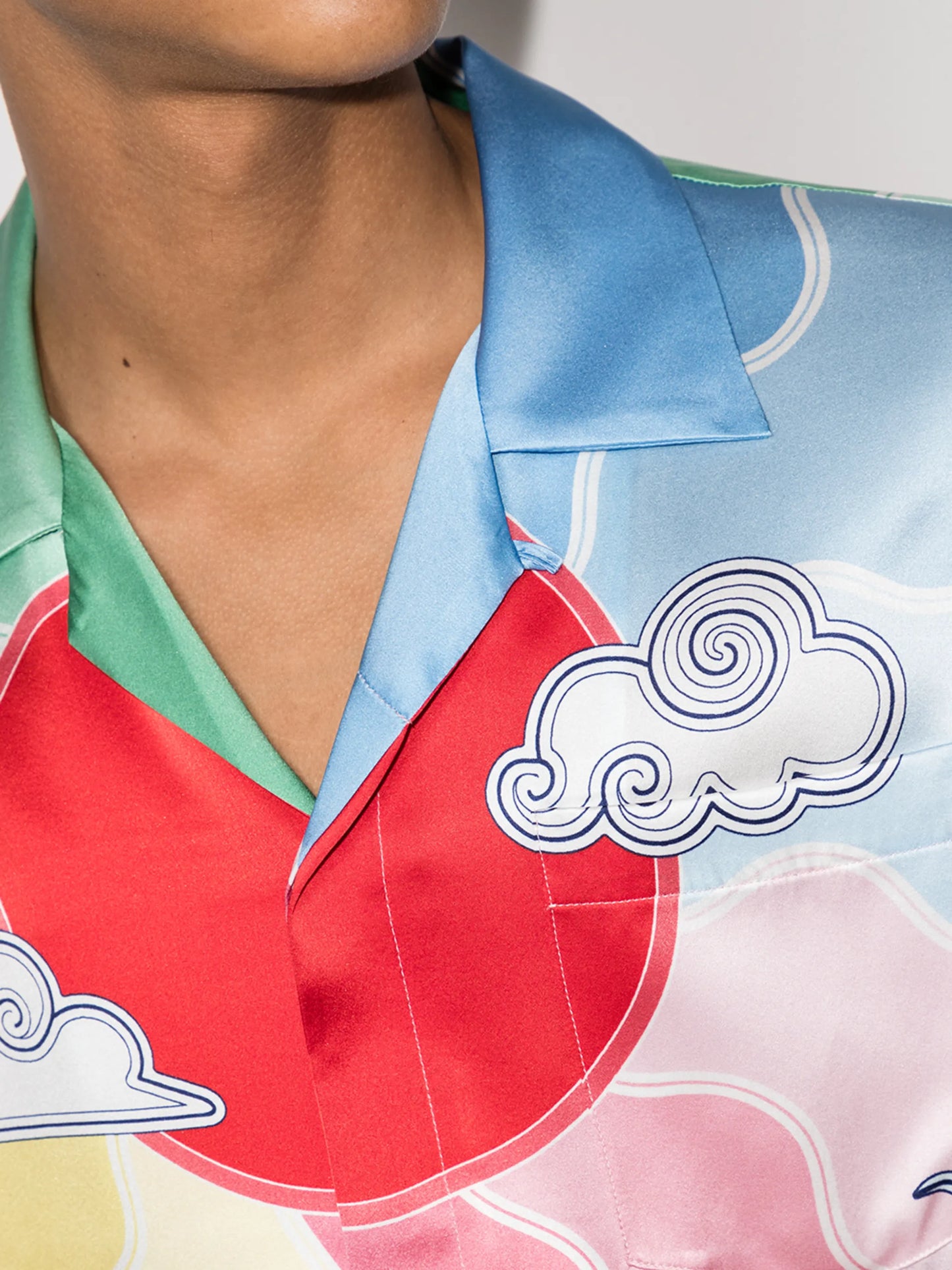 Soleil Levant short-sleeve silk shirt
