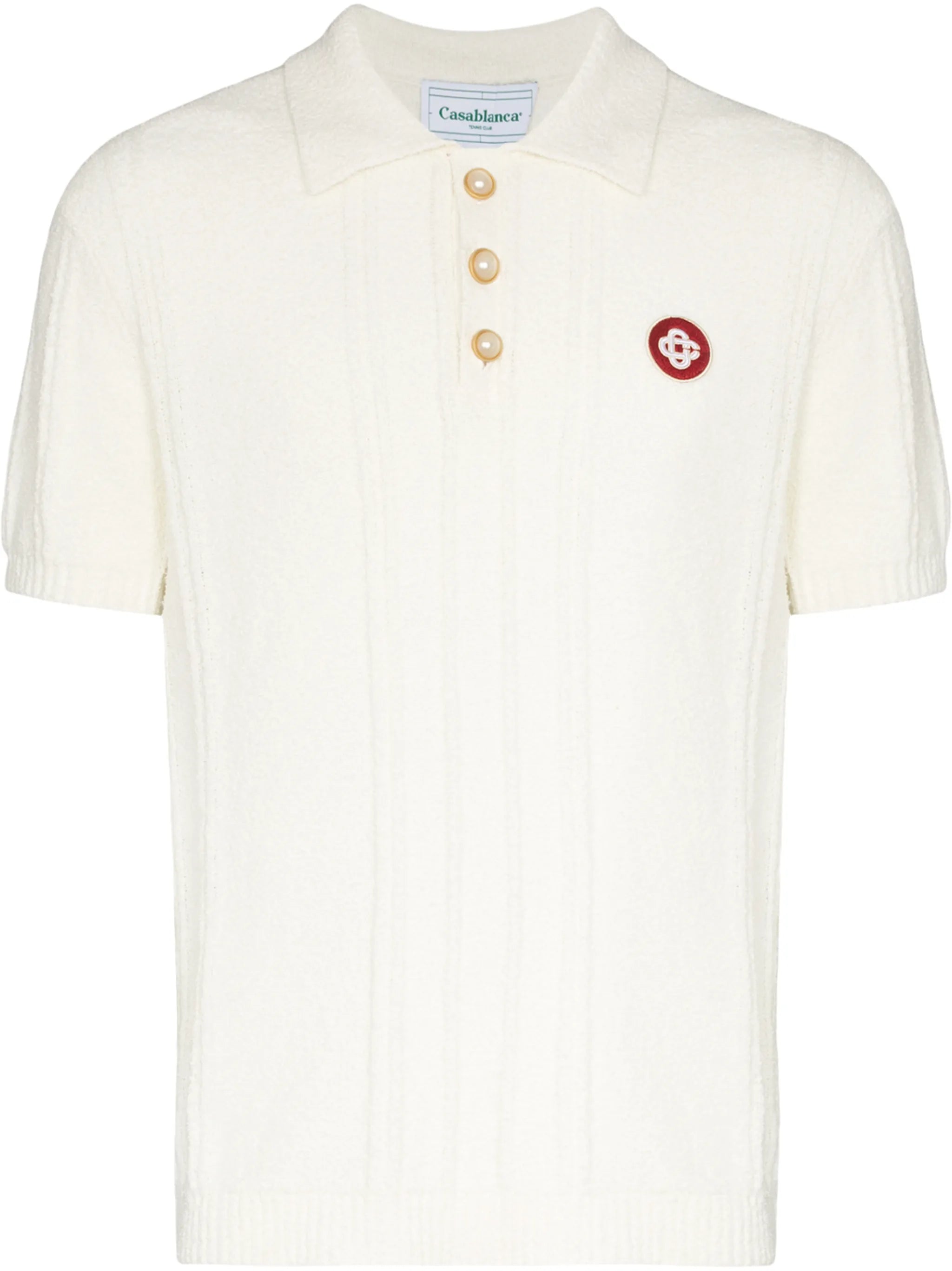 logo-embroidered knitted polo shirt