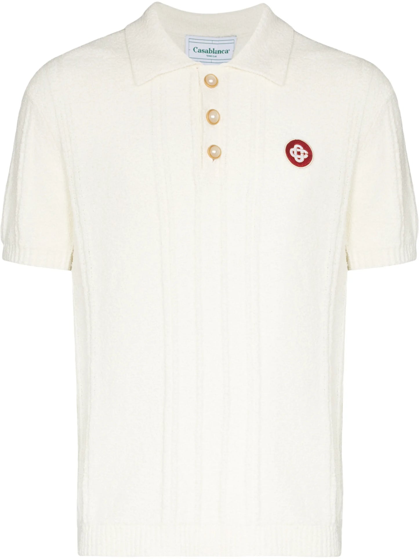 logo-embroidered knitted polo shirt