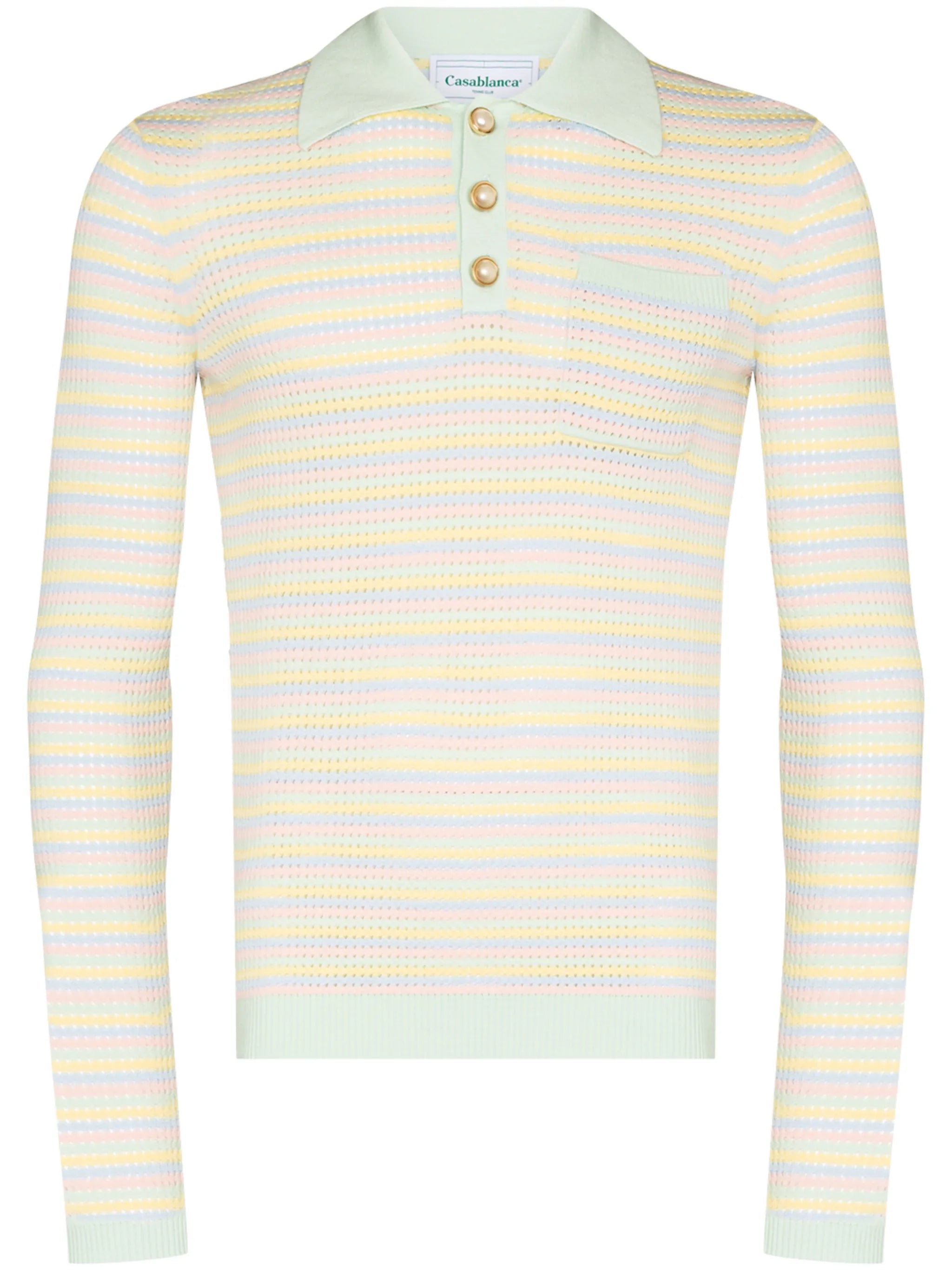 Grandpa open-knit polo jumper