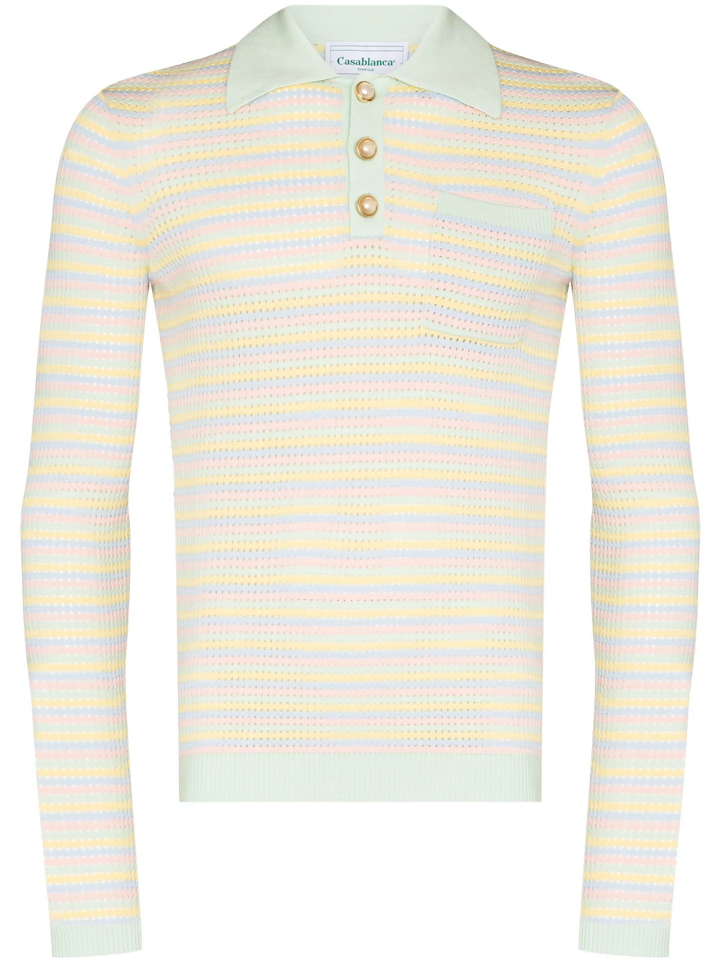 Grandpa open-knit polo jumper