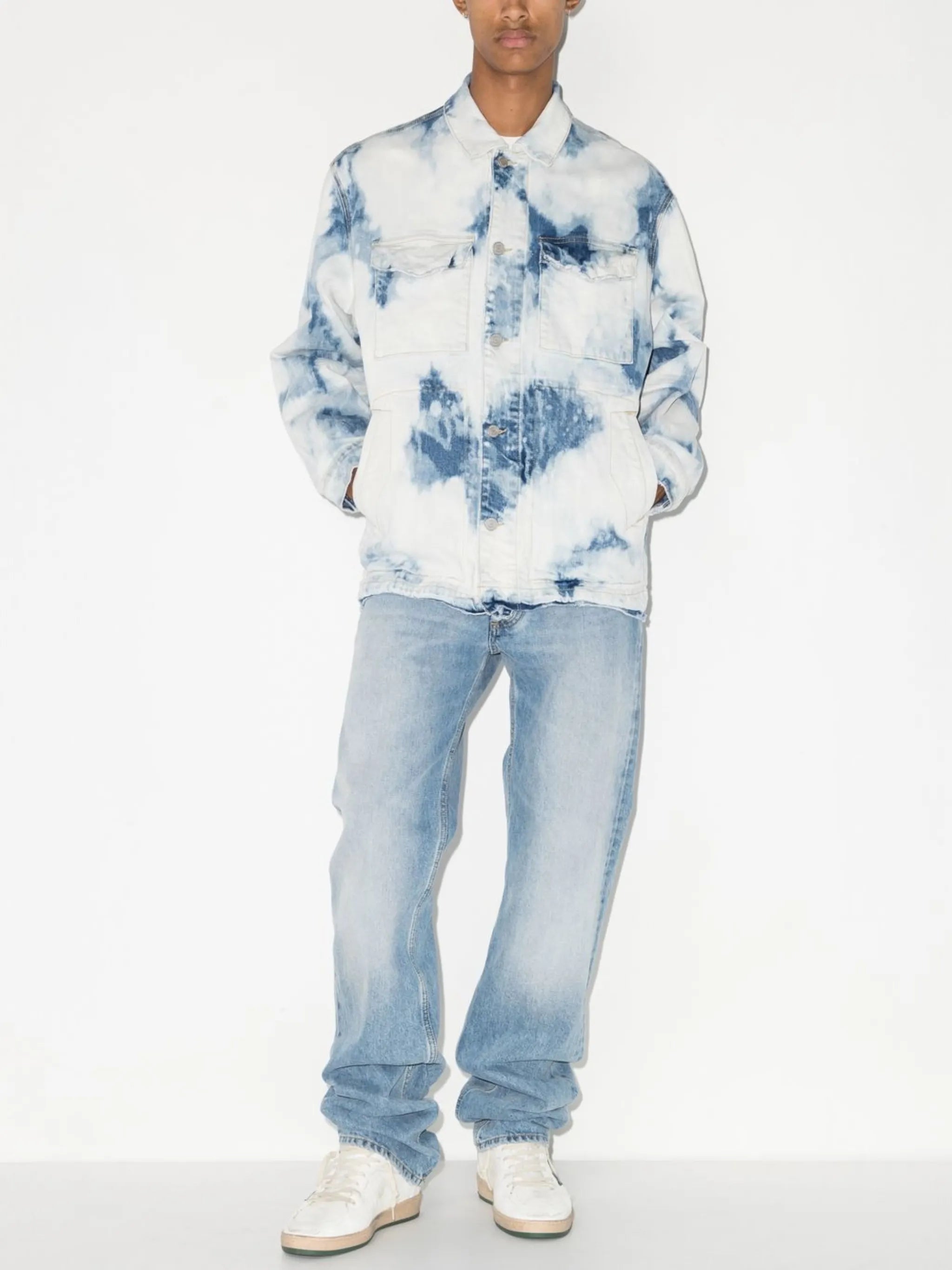 bleached-finish denim jacket