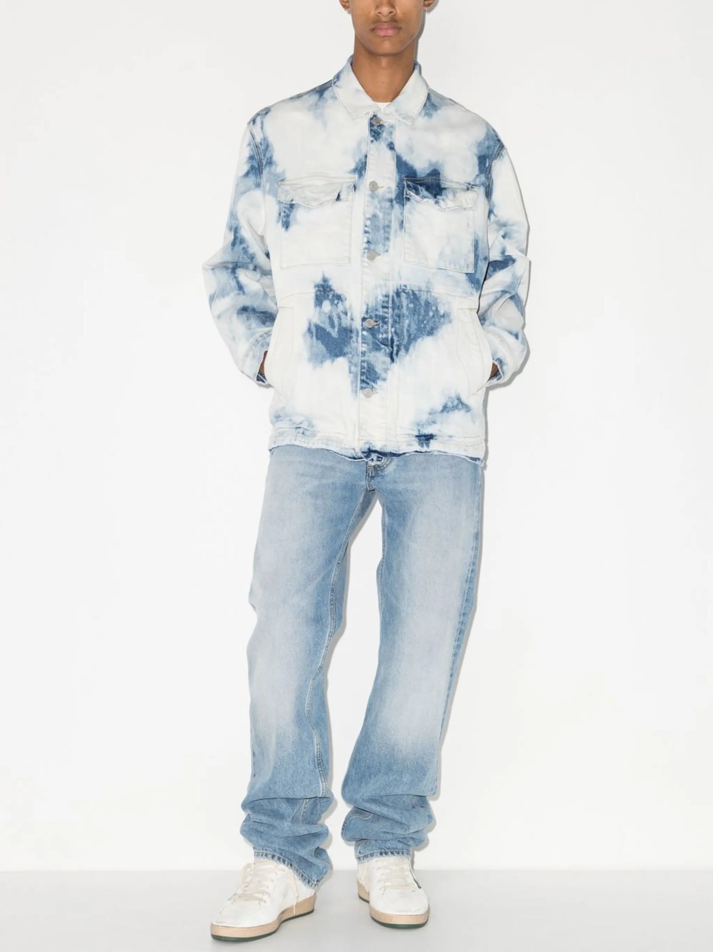 bleached-finish denim jacket