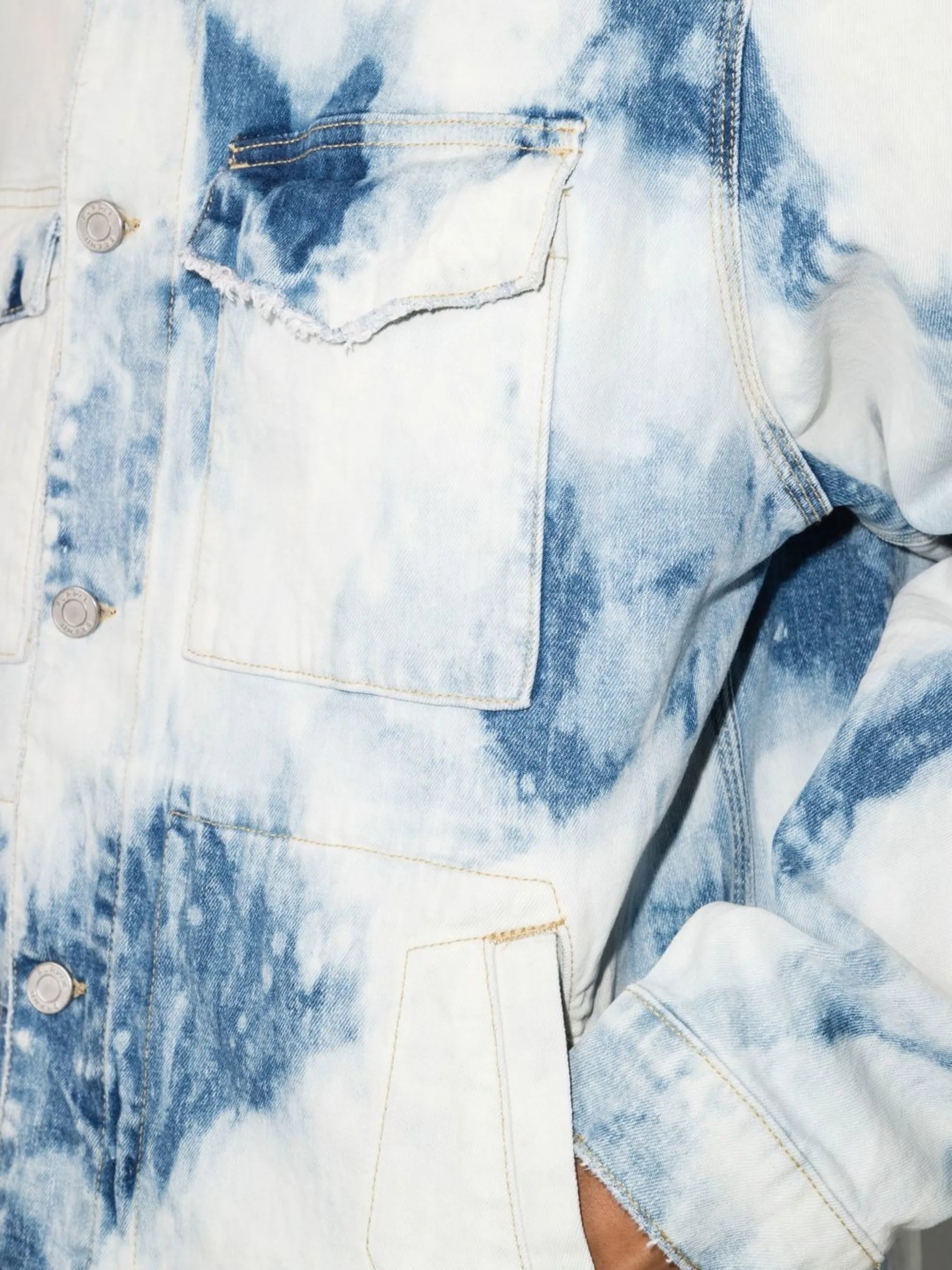 bleached-finish denim jacket