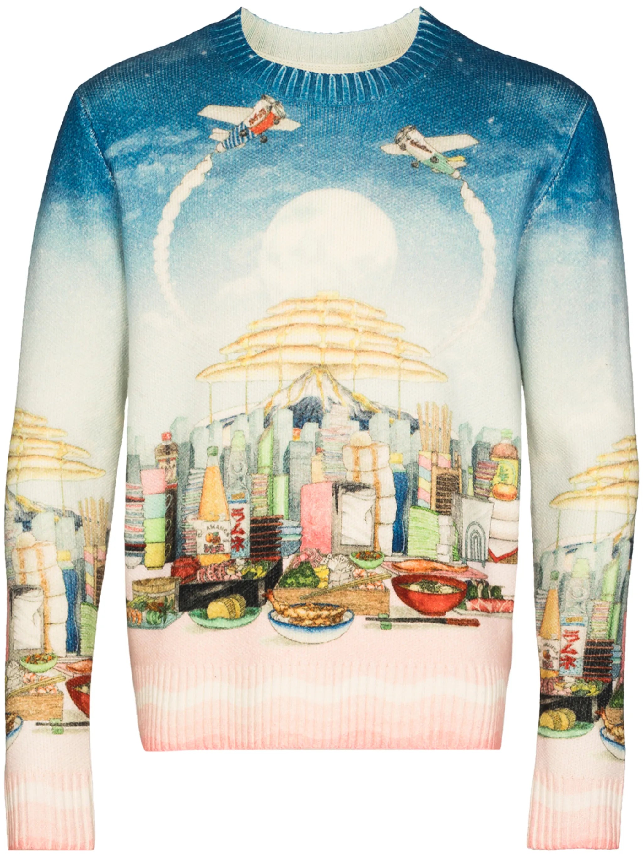 Café-print crew-neck sweatshirt